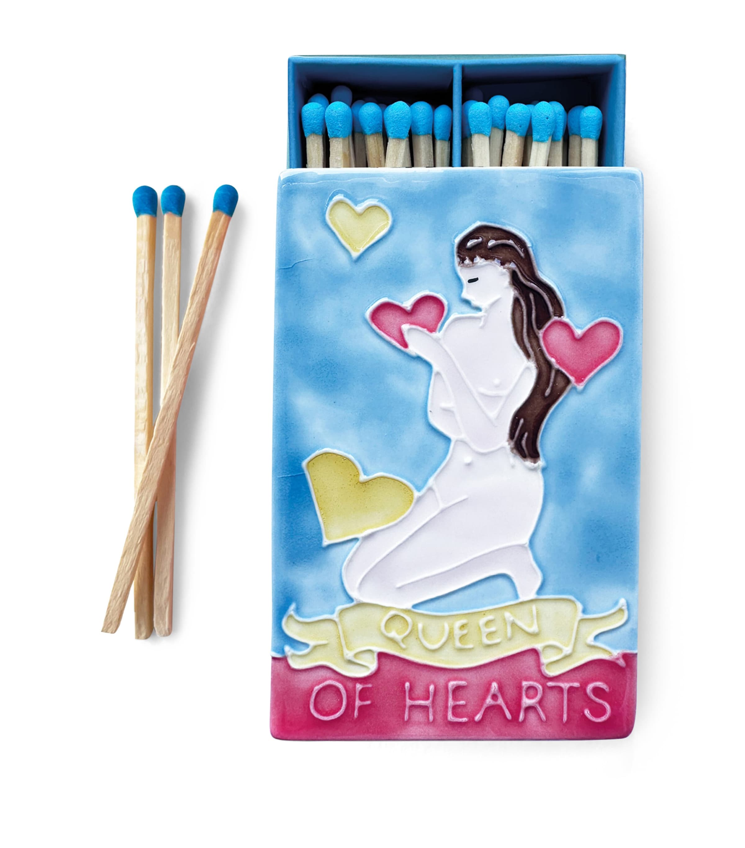 Jo Laing Ceramic Queen Of Hearts Matchbox