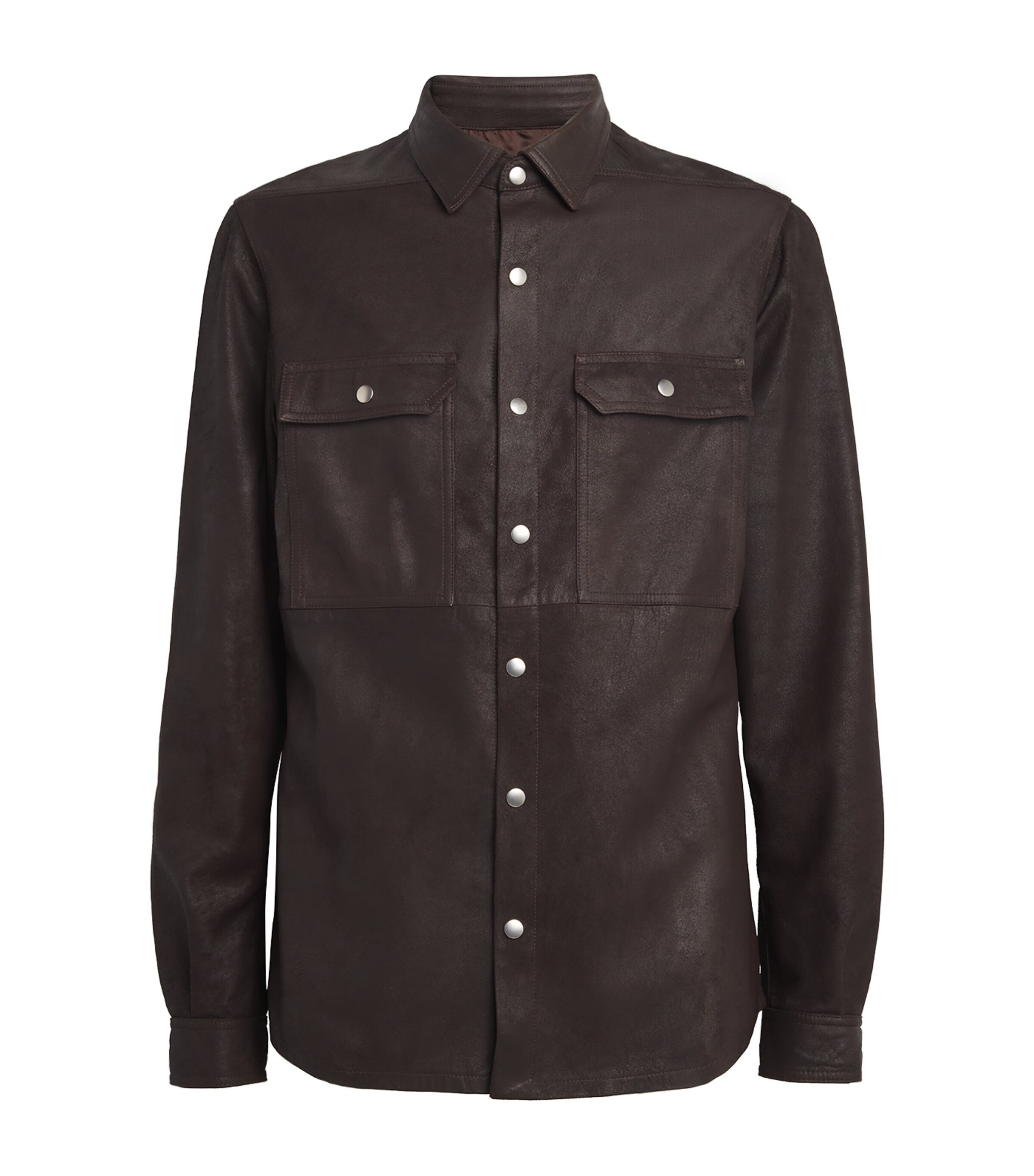 Rick Owens Men Outeshirt Leather Jacket