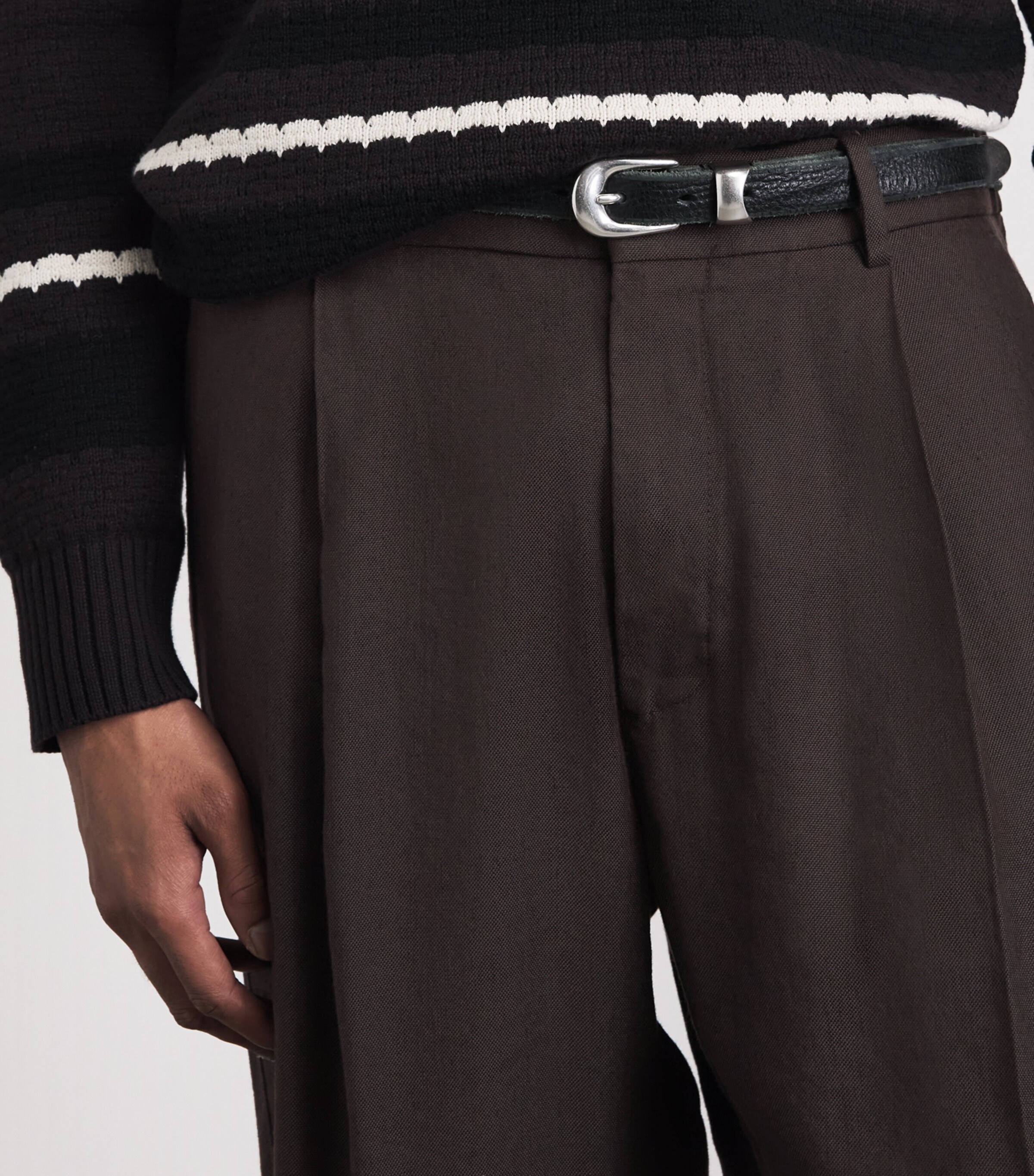 NN.07 Mens Kay Wide-Leg Trousers Deep Truffle Image 3