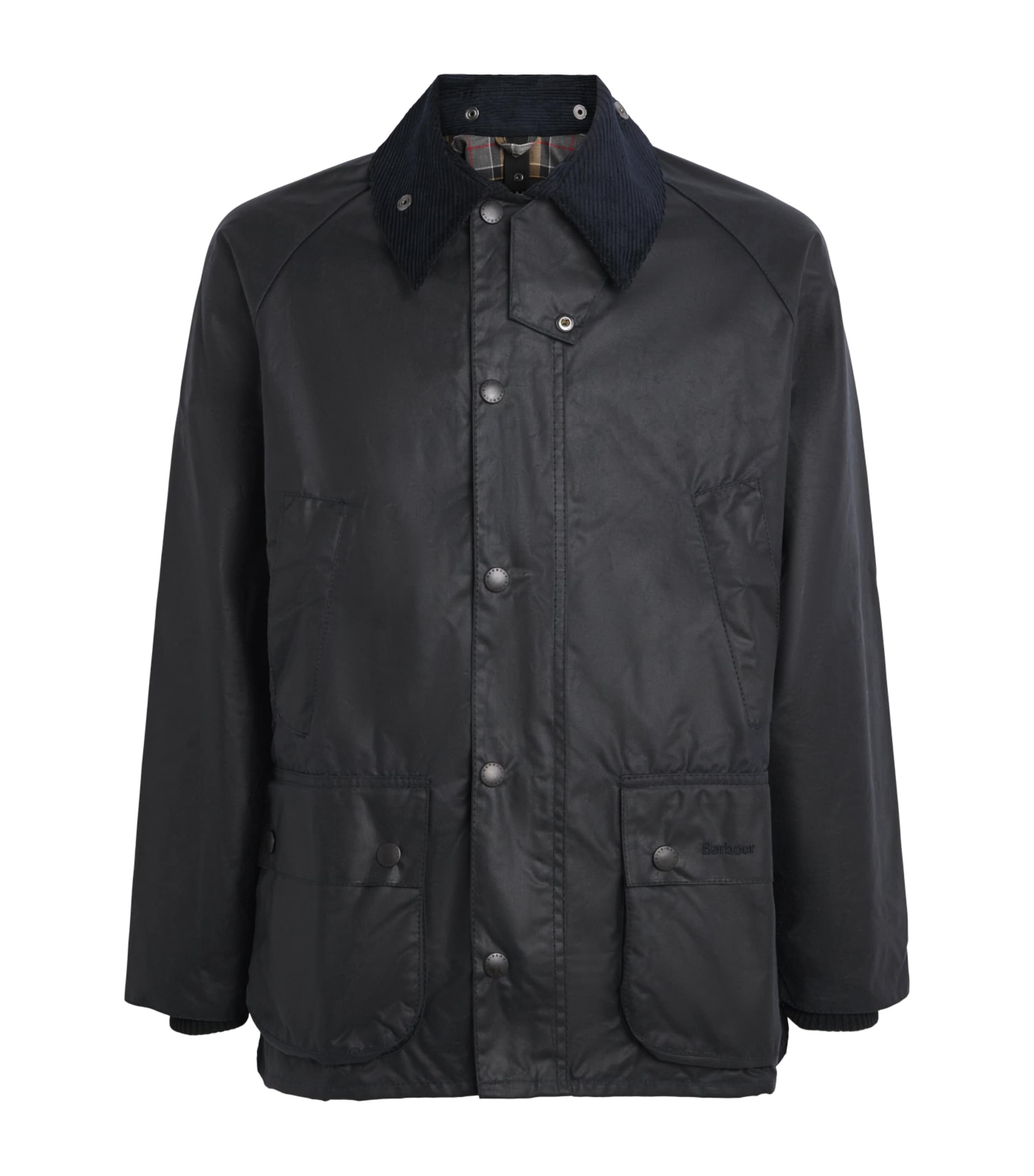 Barbour Mens Waxed Bedale Jacket Navy Image 1