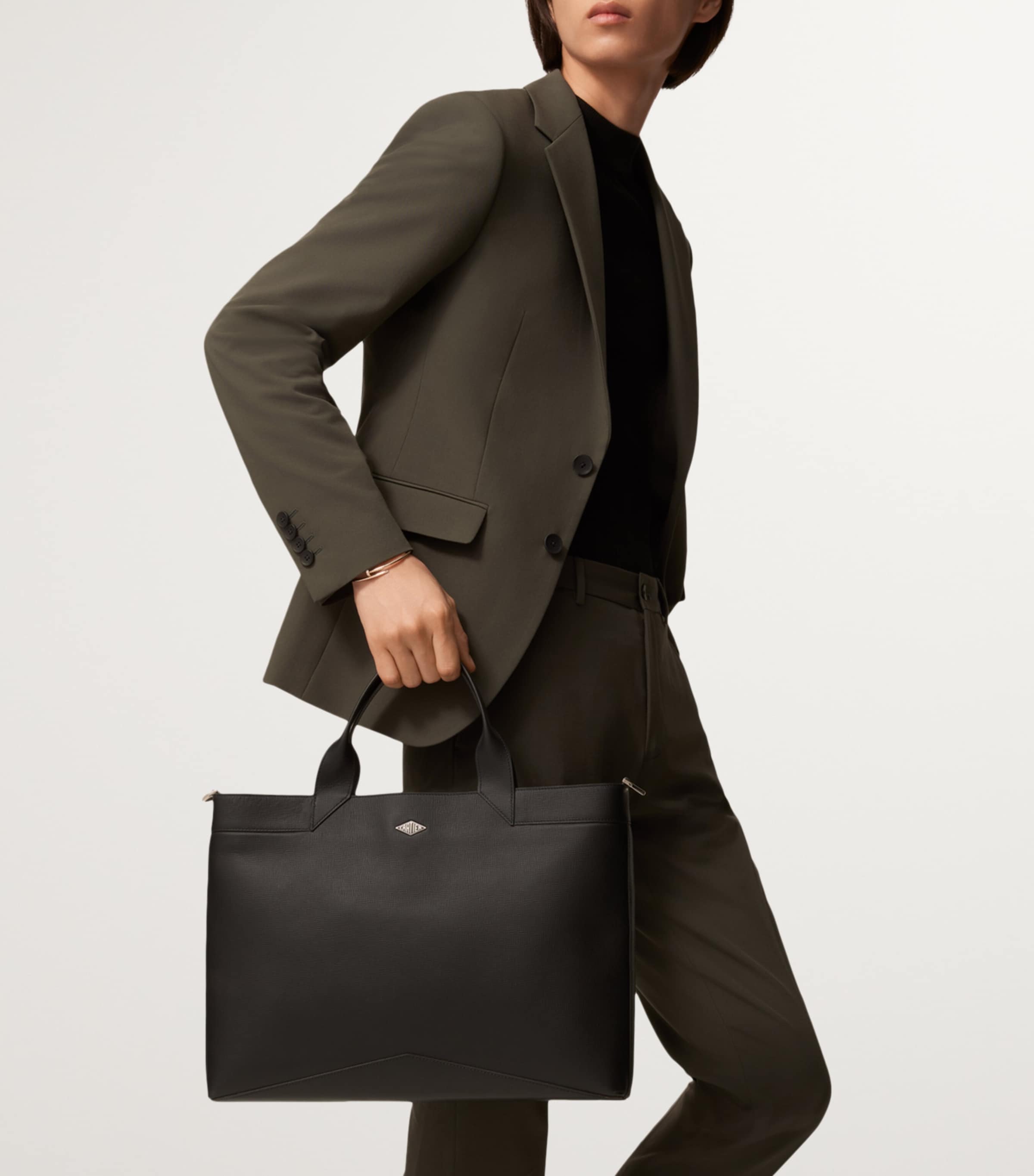 Leather Losange Document Holder BLACK Image 4