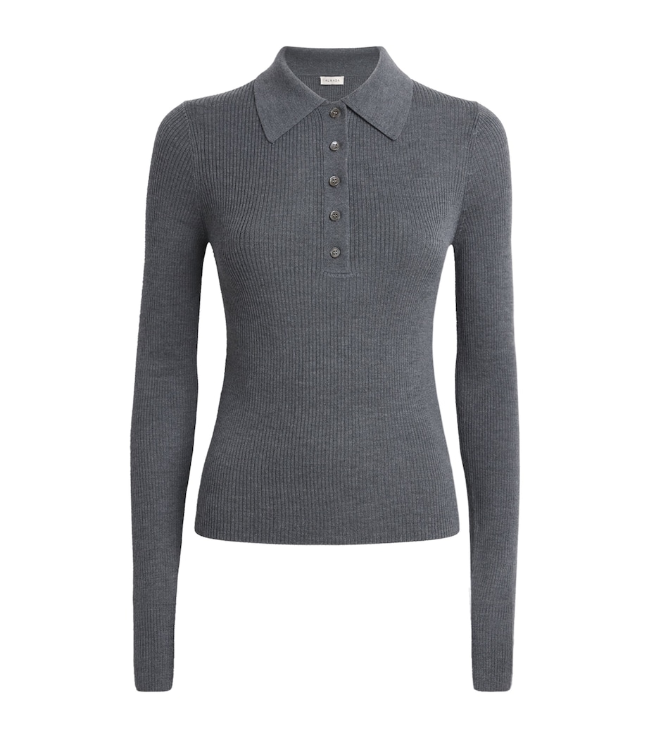 Almada Label Womens Wool-Silk-Cashmere Jules Top Grey Image 1