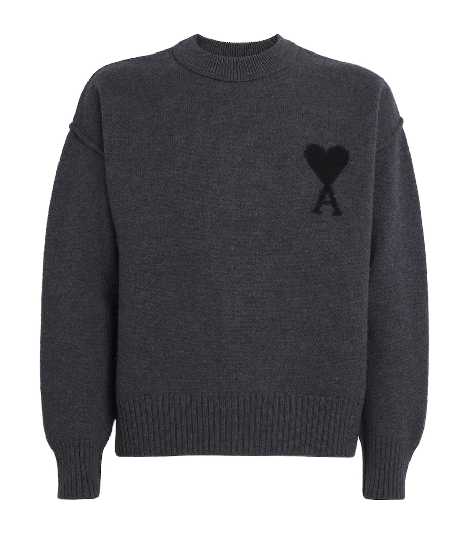 Wool Logo Sweater 0504 - GRIS CHINE/ NOIR Image 1