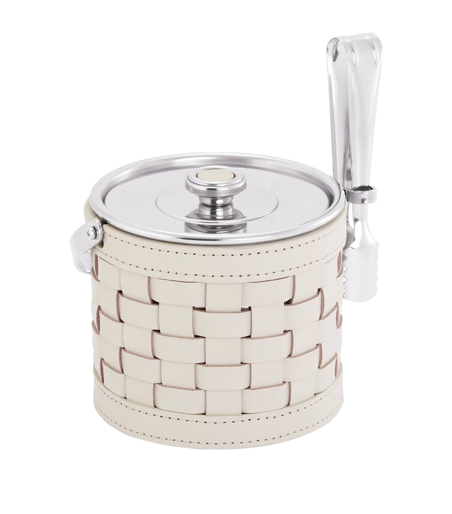 Riviere Woven Leather Barcelona Ice Bucket (14cm) Ivory Image 1