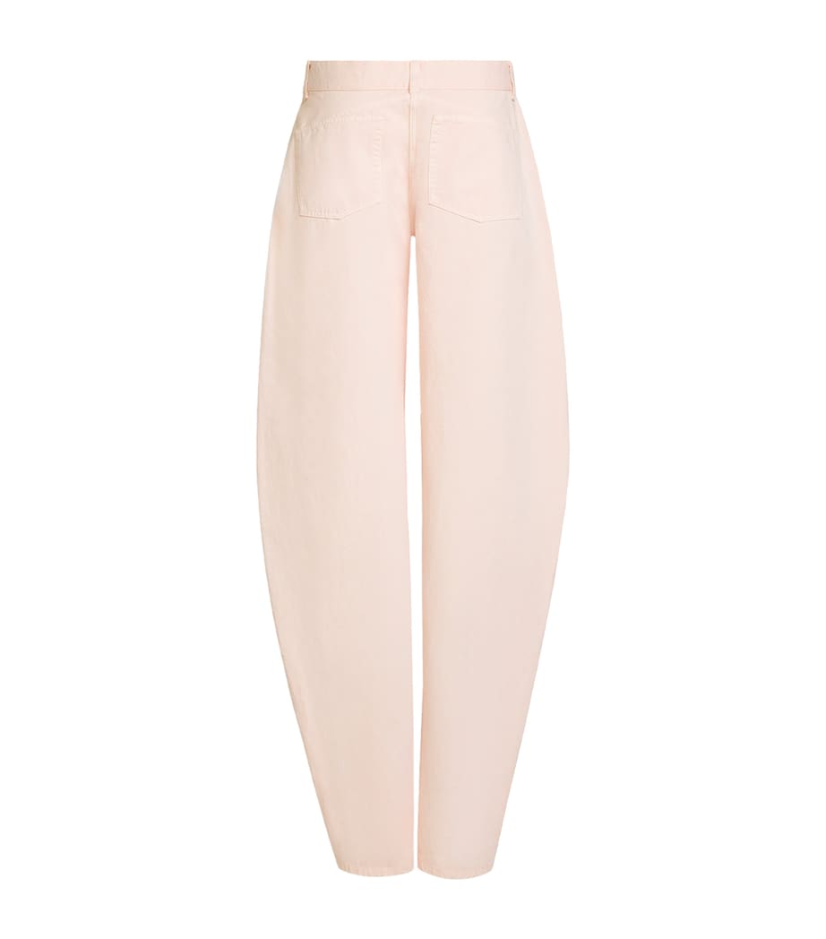 Alaïa Womens Round Jeans Pink Image 2