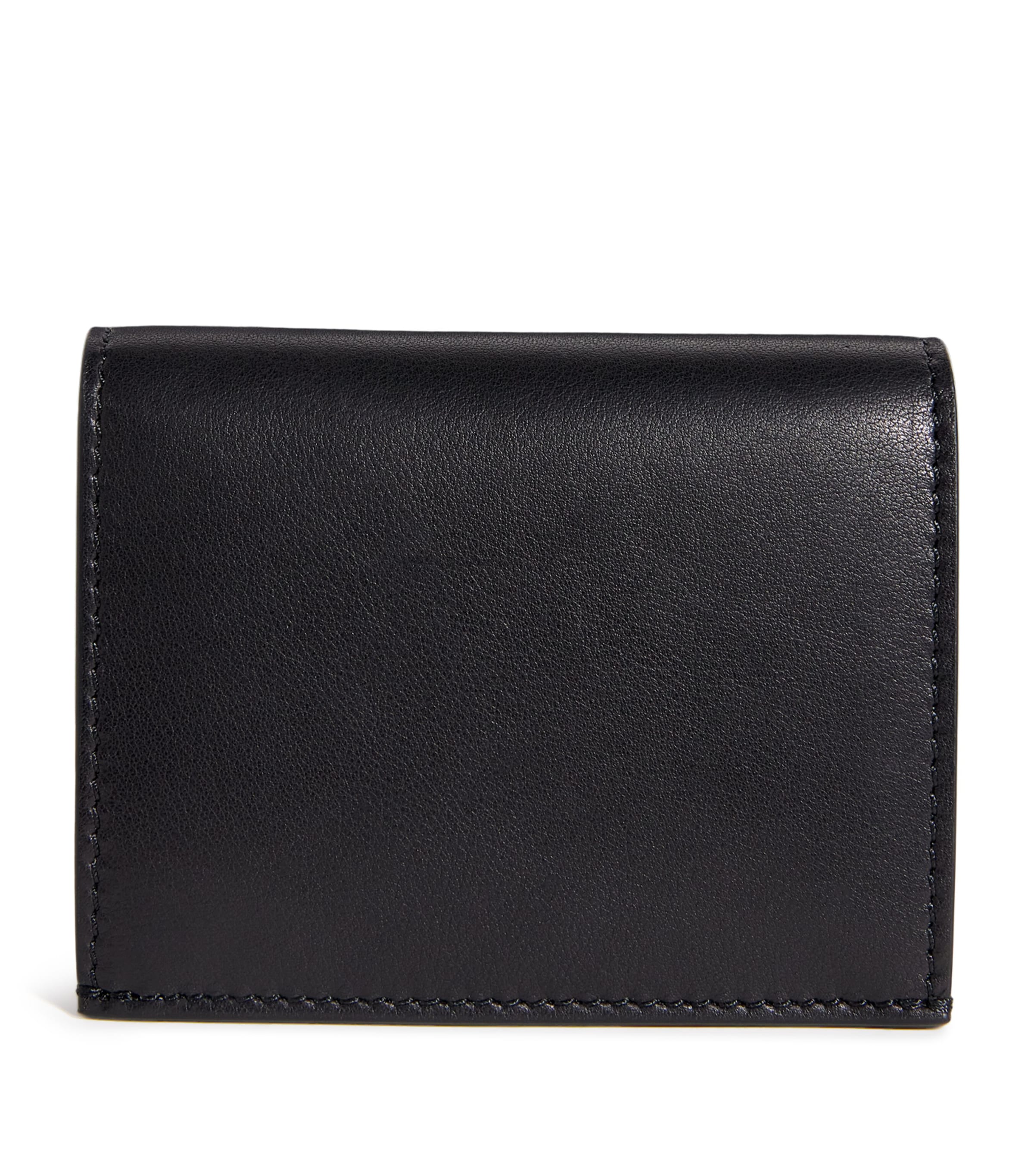 Leather Bifold Card Holder BLACK Image 1