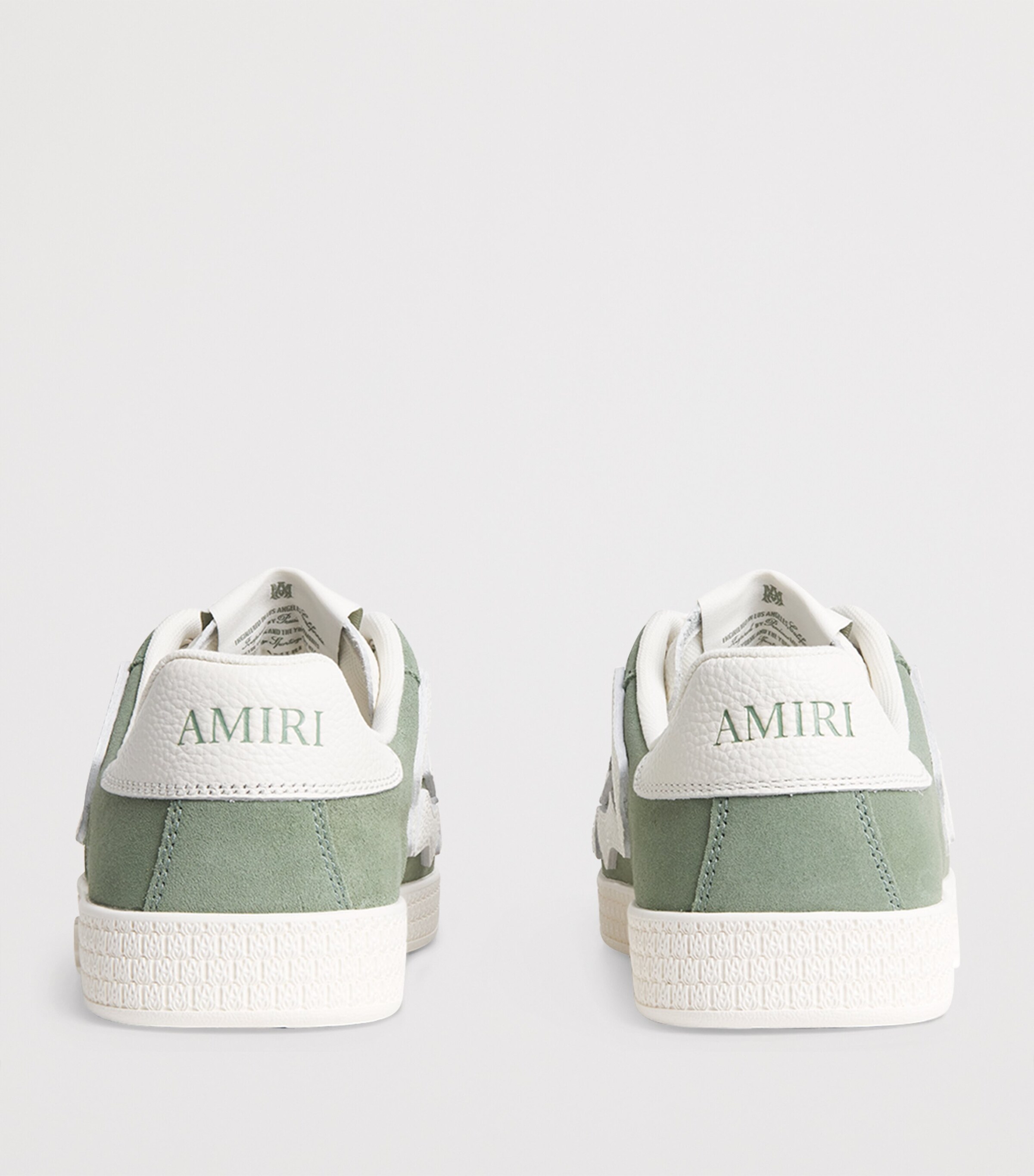 AMIRI Leather Pacific Bones Sneakers Olive Image 4