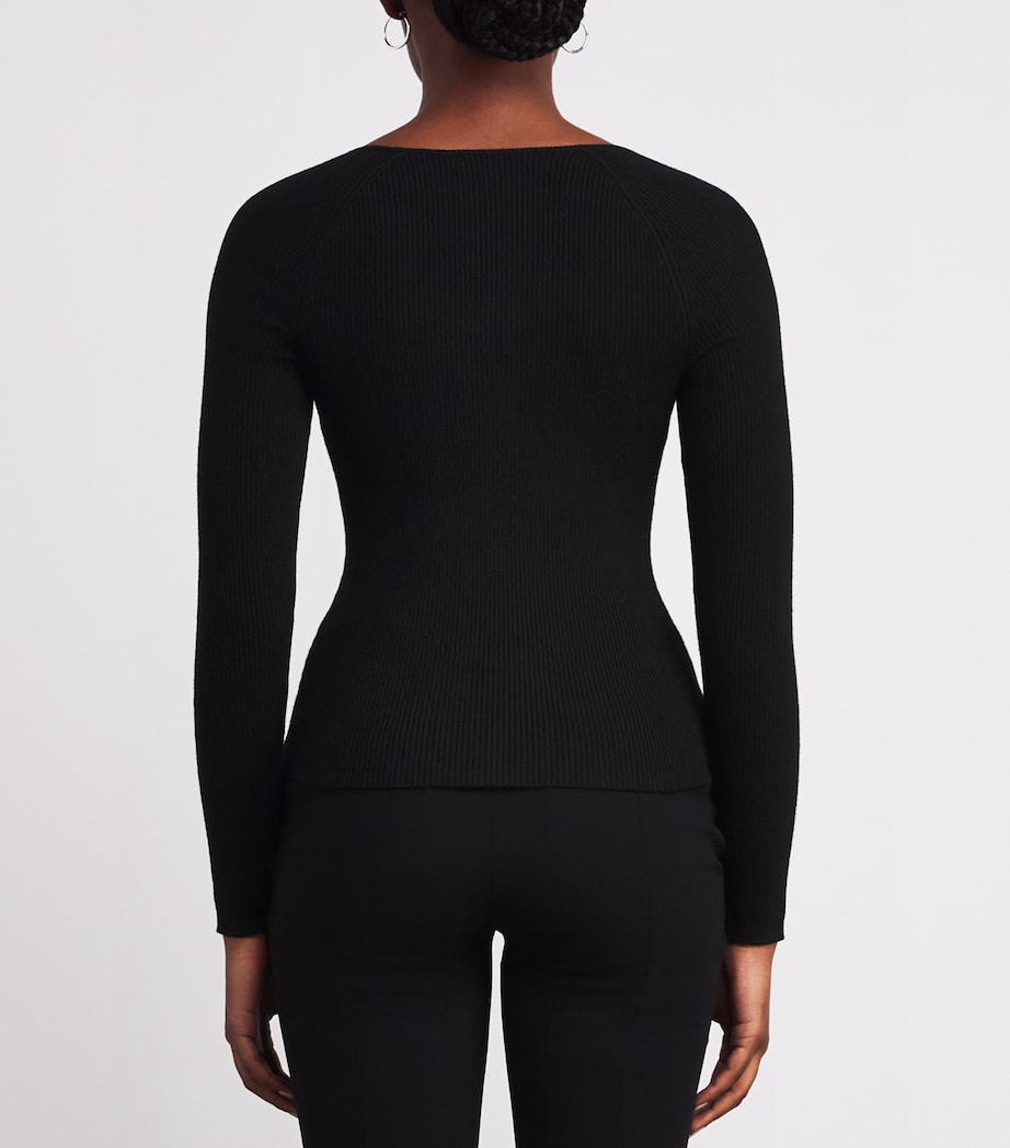 Wool-Blend Long-Sleeve Top BLACK Image 4
