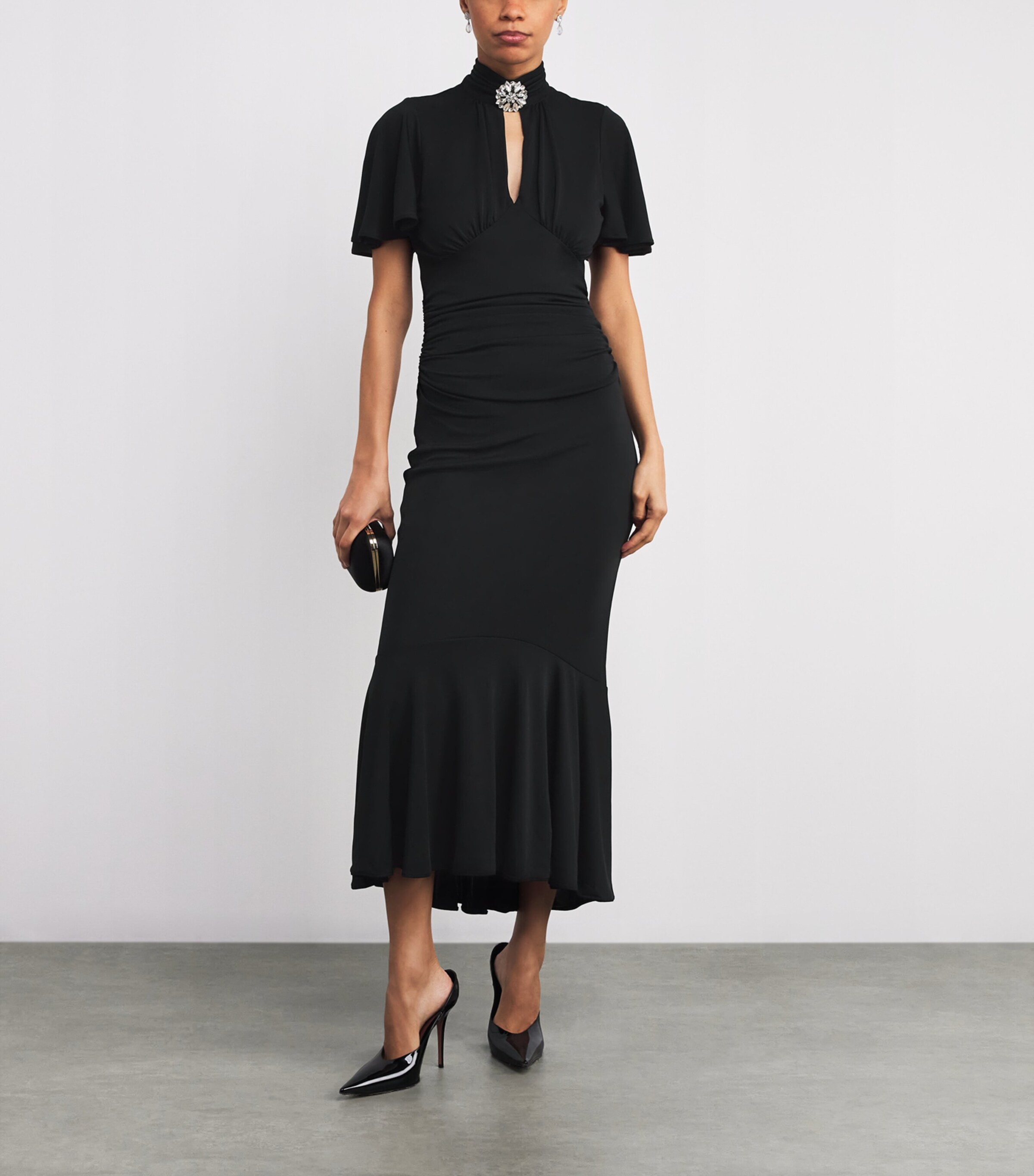 Cinq A Sept Womens Jersey Rosita Midi Dress Black Image 2