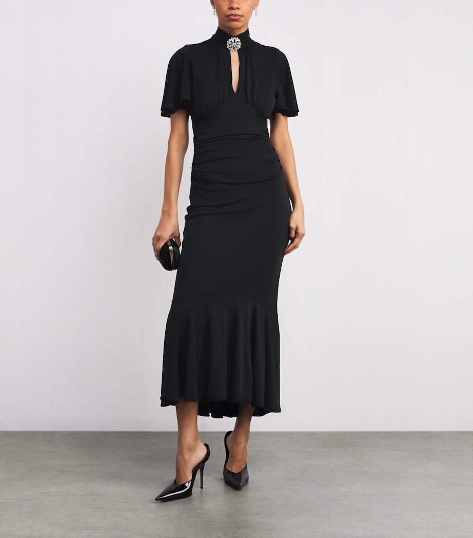 Cinq A Sept Womens Jersey Rosita Midi Dress Black Image 2