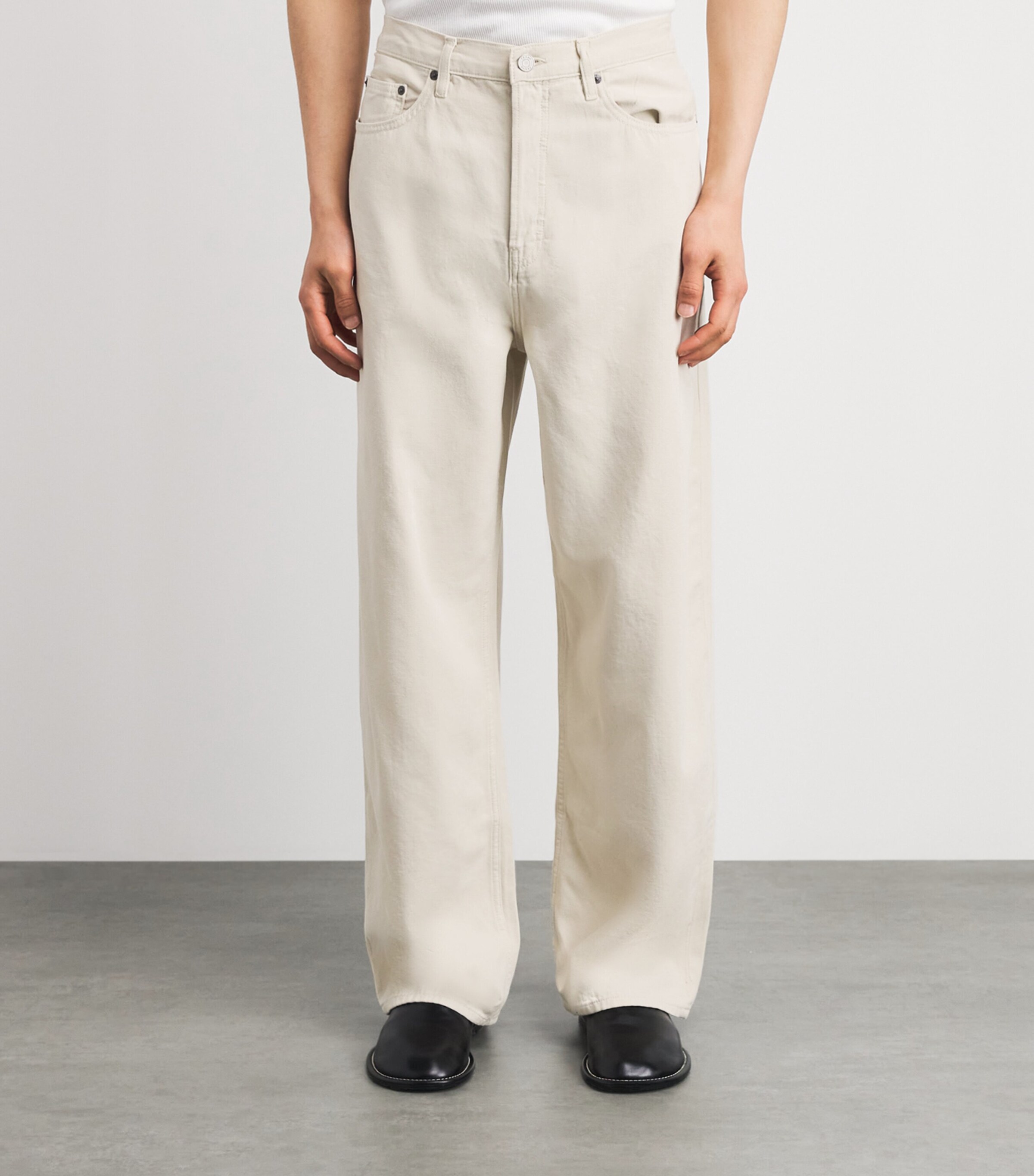 FRAME Mens Baggy Jeans Off White Image 4