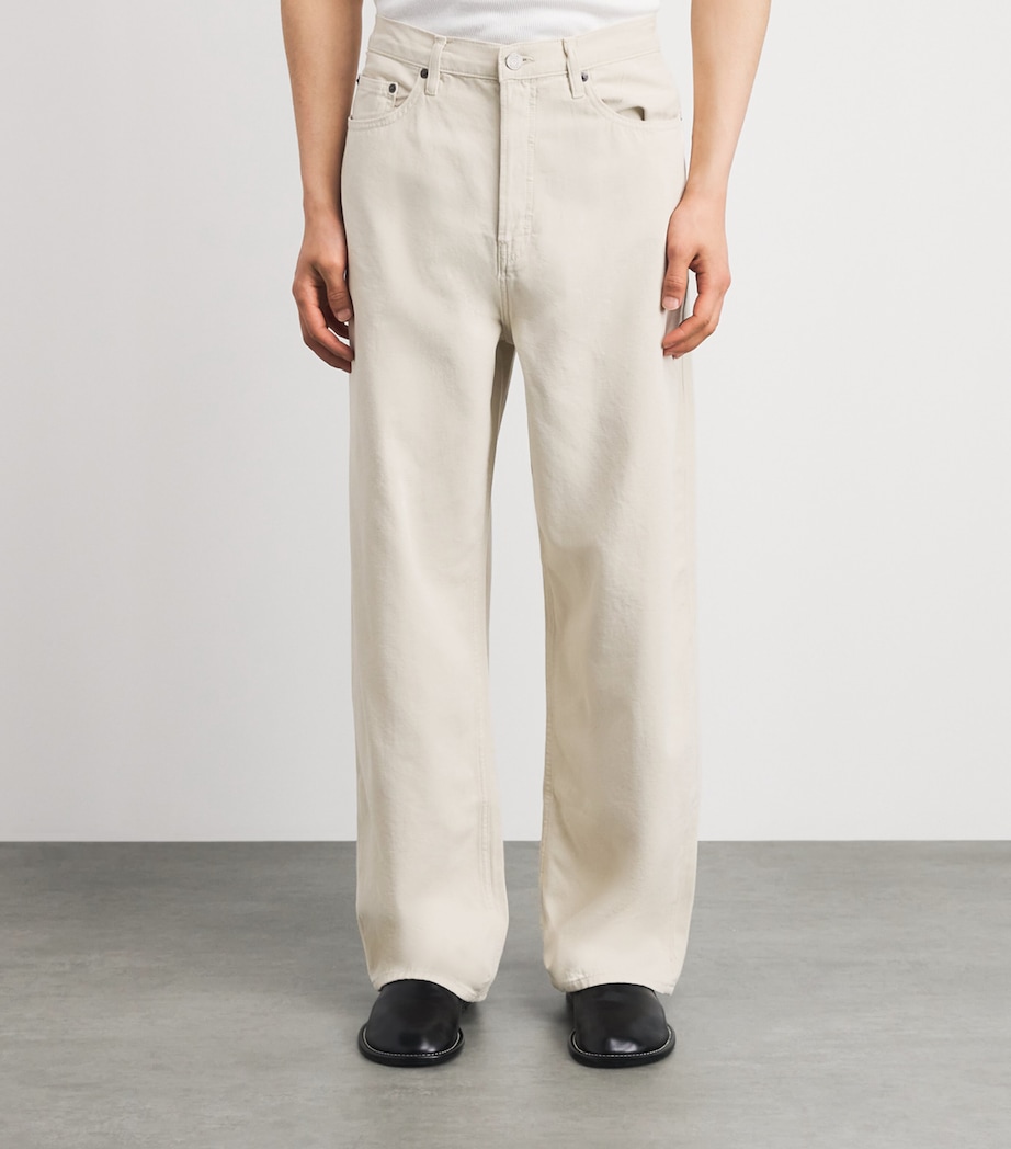 FRAME Mens Baggy Jeans Off White Image 4