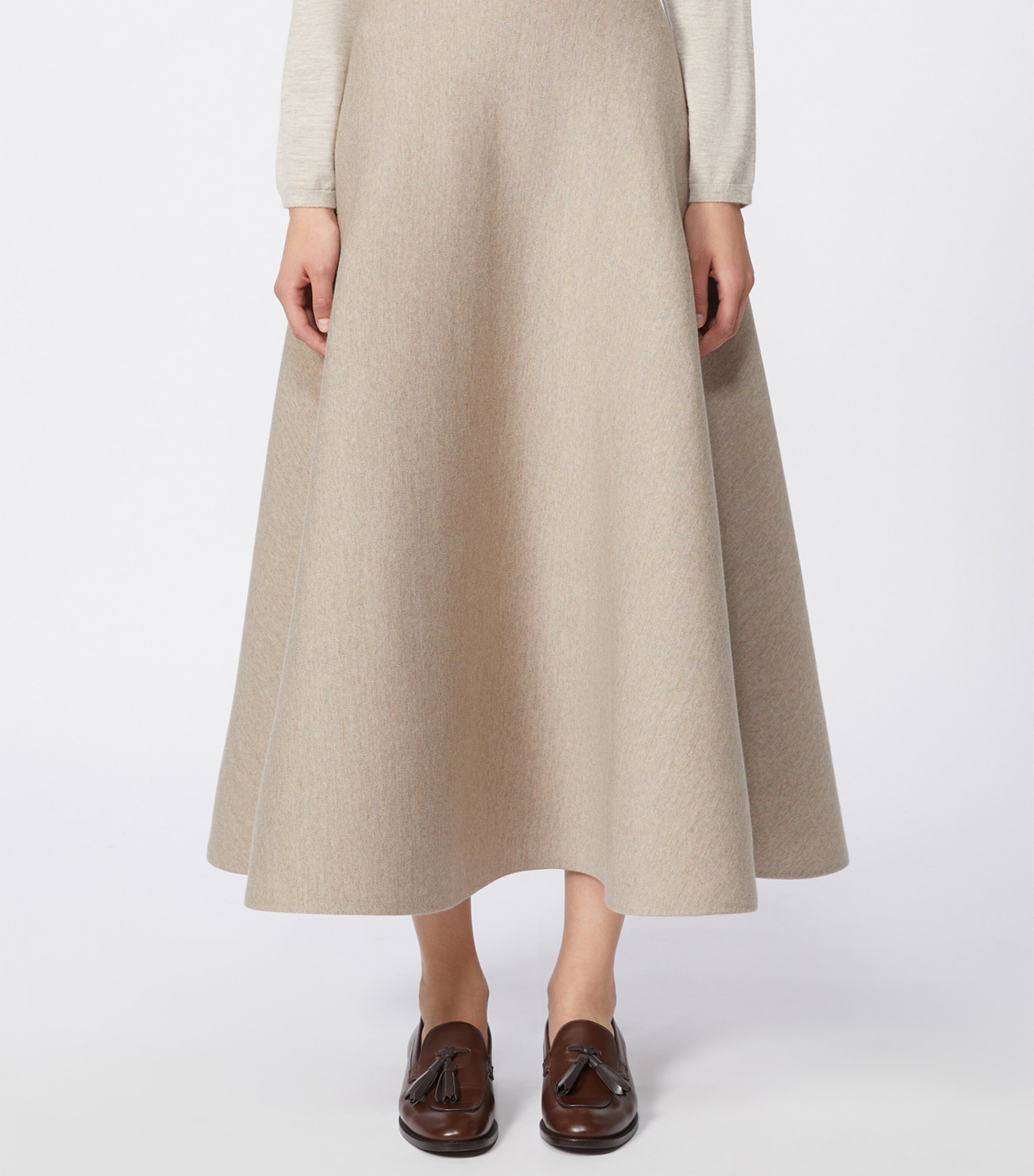 Jersey Tech Midi Skirt SAND Image 3