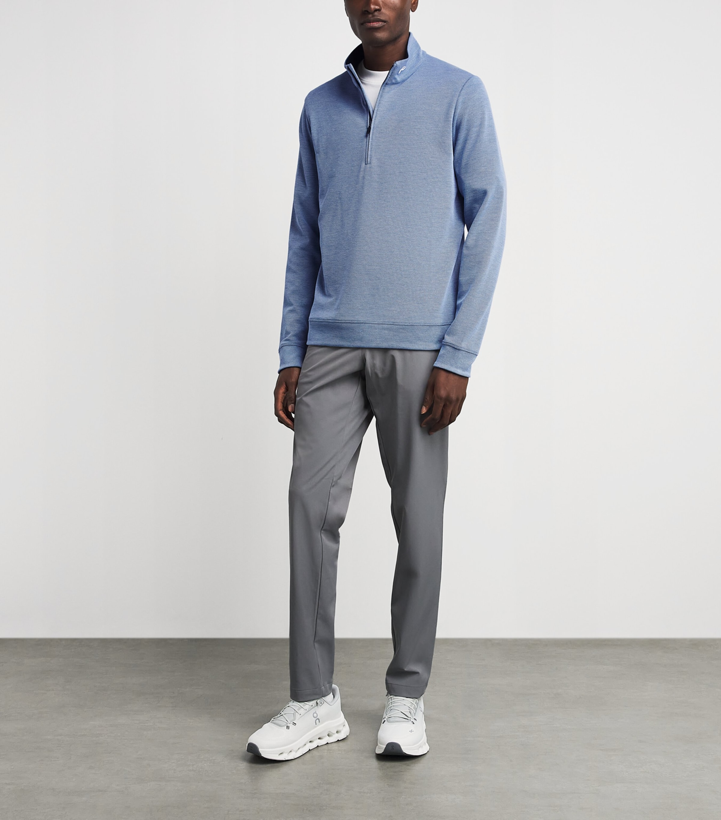 KJUS Mens Essentials Quarter-Zip Sweatshirt Vpor Blu/atlanta Blu Image 2
