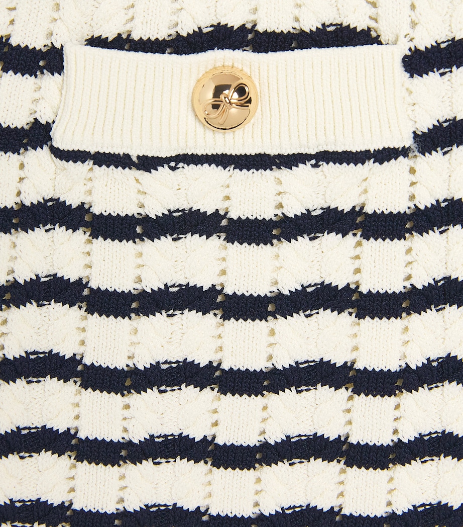 Self-Portrait Kids Knitted Stripe Skirt (4-12 Years) Cream Image 4