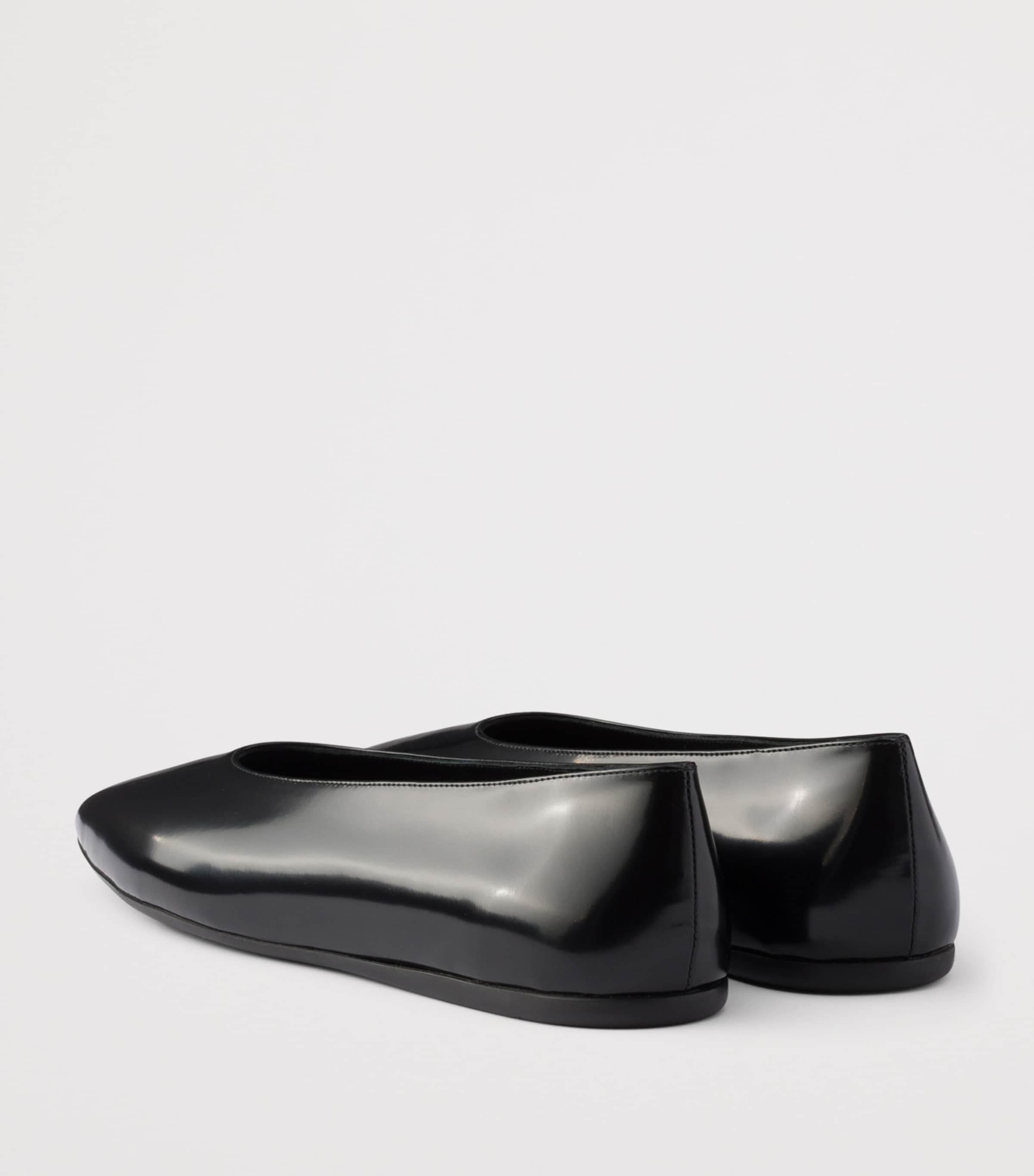 Prada Leather Logo Ballet Flats Black Image 4