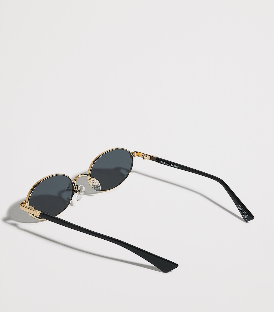 Le Specs Icicle Oval Sunglasses Gol Image 3