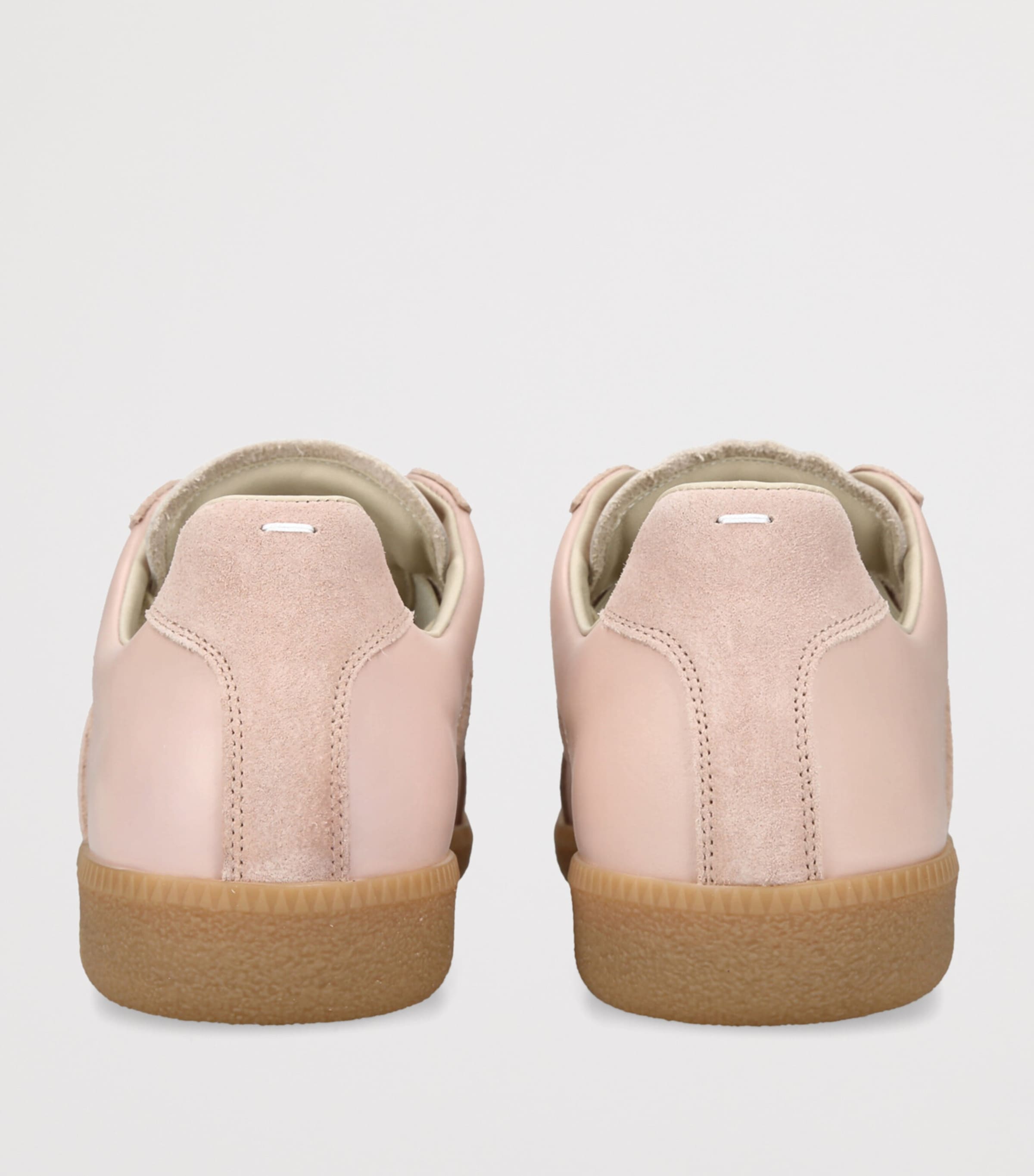Leather-Suede Replica Sneakers PEACH Image 2