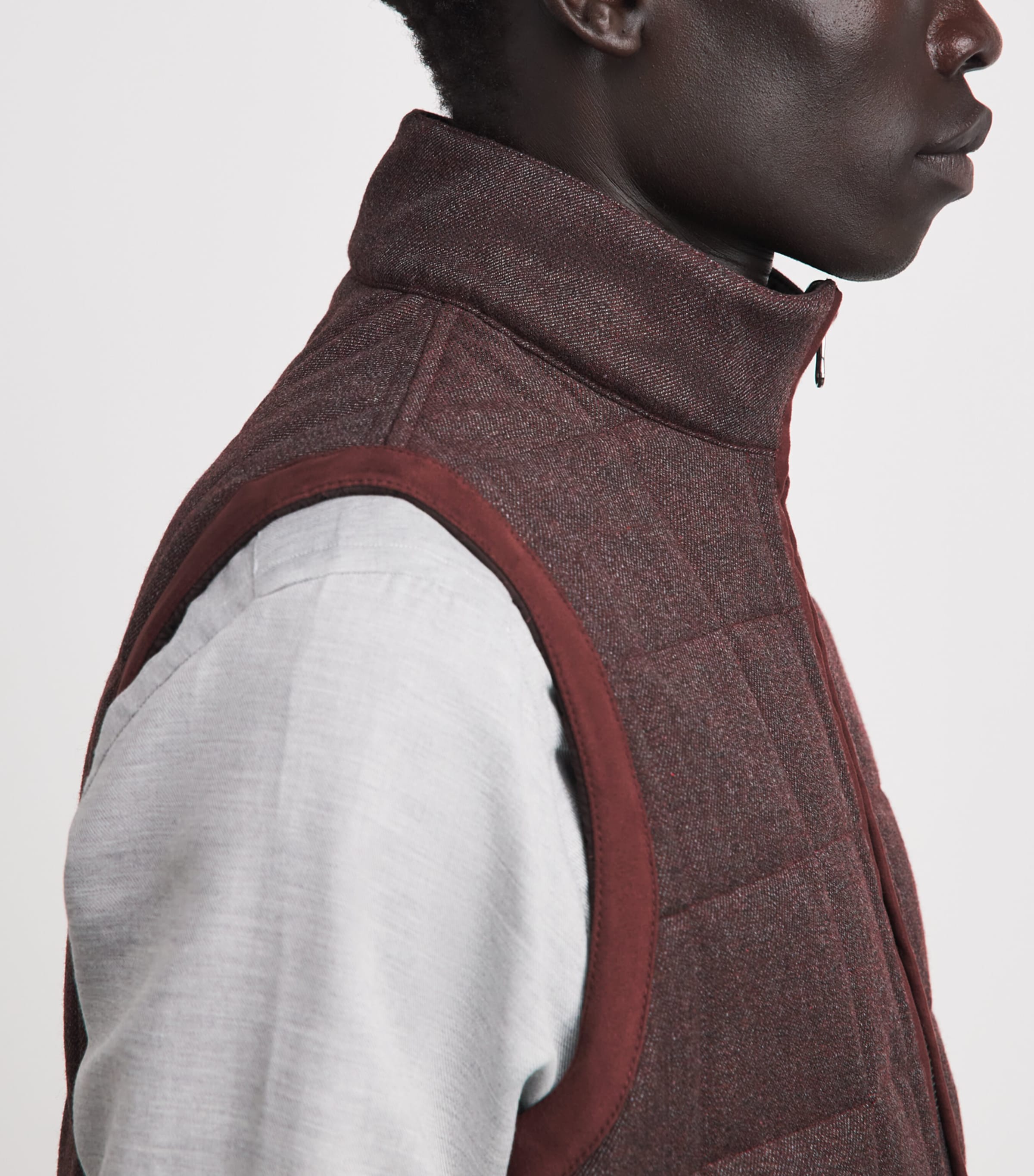 Pal Zileri Mens Reversible Padded Gilet Bordeaux Image 3