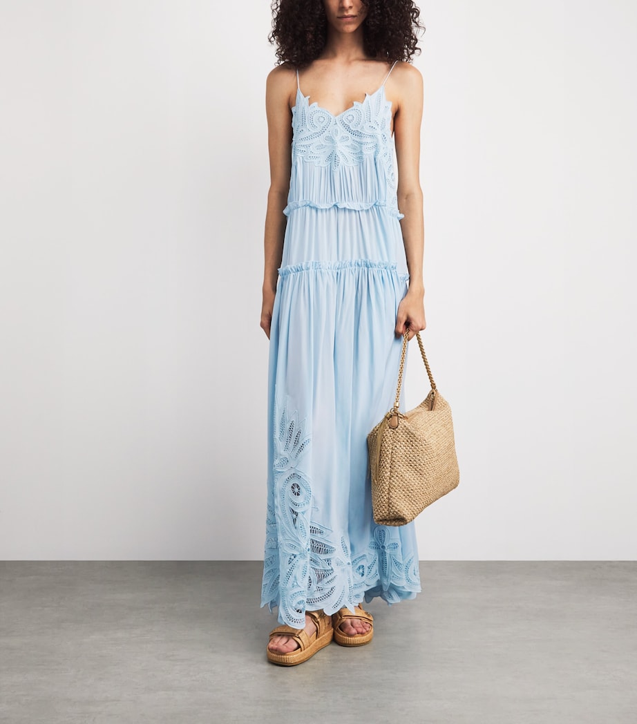 Ulla Johnson Womens Silk Lace Filippa Maxi Dress Adriatic Image 2
