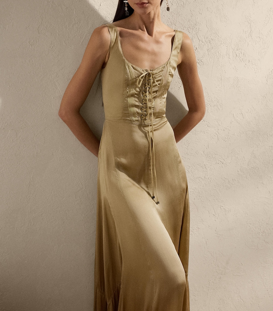 Mulberry Silk Julie Maxi Dress LUX TAN Image 2