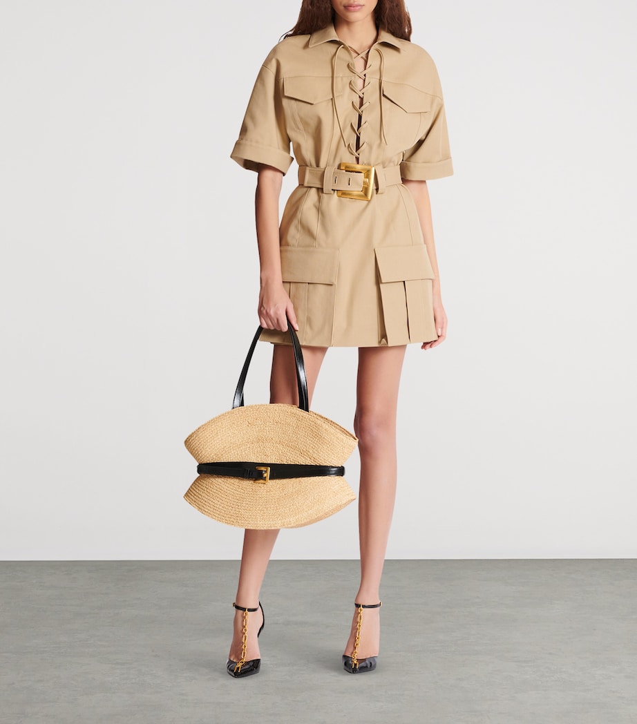 Cotton Belted Mini Dress 0FK BEIGE Image 5