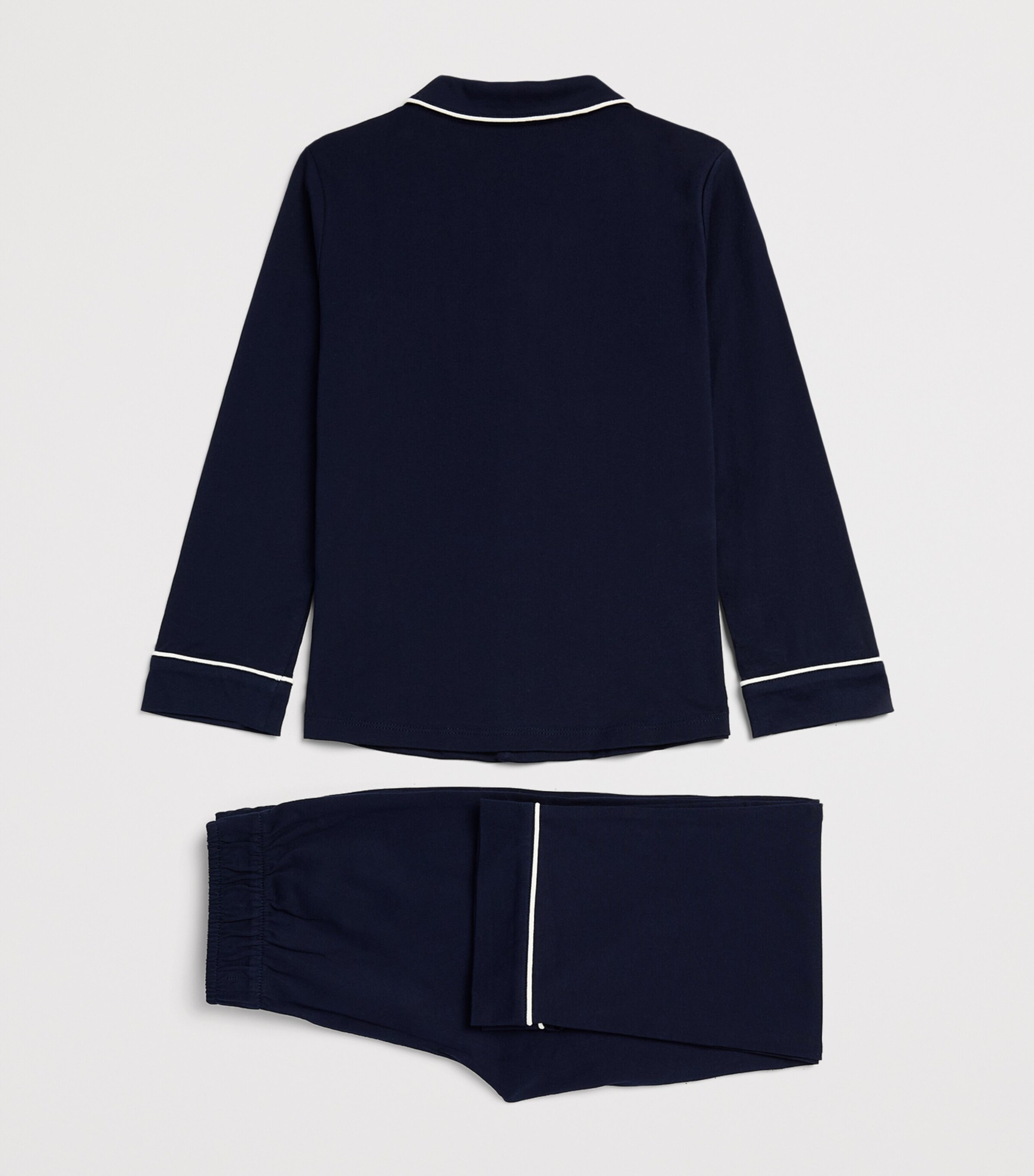 Ralph Lauren Kids Cotton Shirt and Trousers Pyjama Set (4-6 Years) Navy Image 2