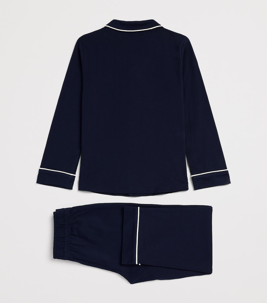Ralph Lauren Kids Cotton Shirt and Trousers Pyjama Set (4-6 Years) Navy Image 2