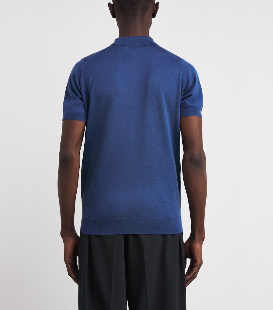 Merino Wool Payton Polo Shirt CHARLES BLUE Image 4