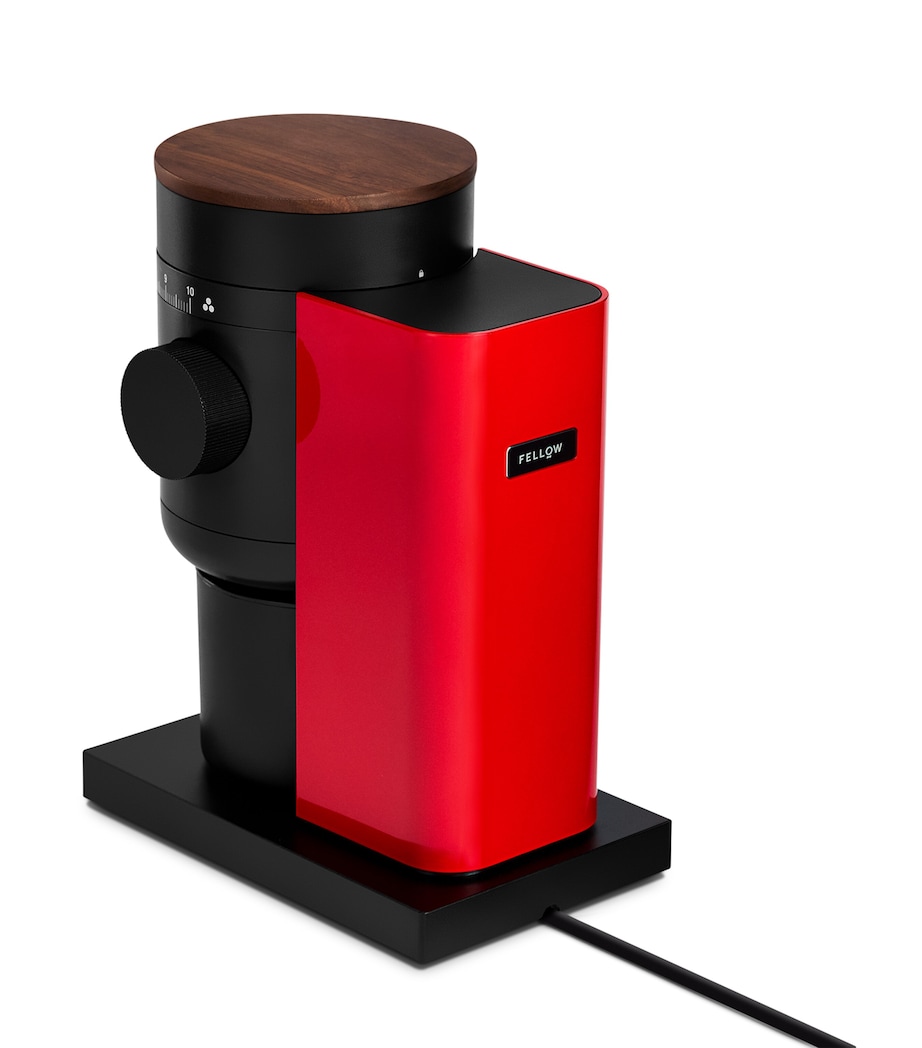 FELLOW Opus 2 Conical Burr Grinder Cherry Red W Walnut Image 5