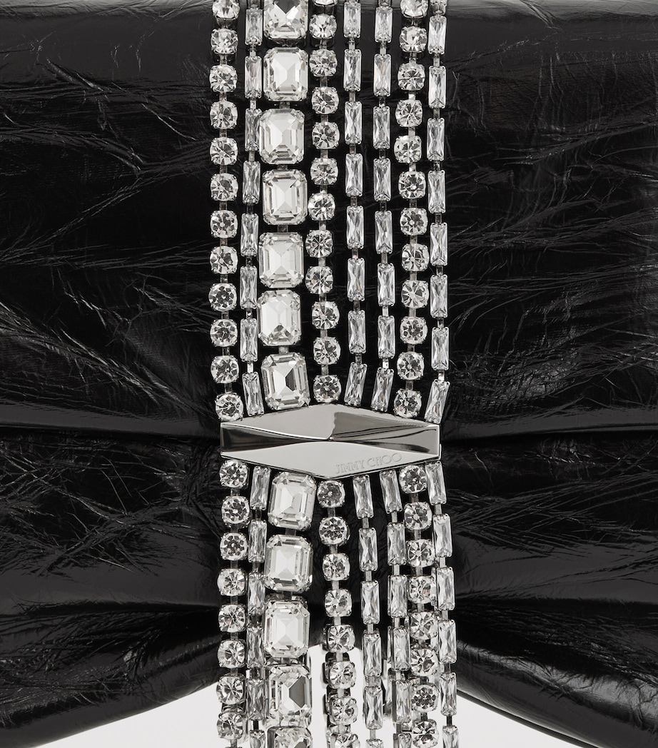 Zandra Leather Embellished Shoulder Bag BLACK/SILVER Image 5