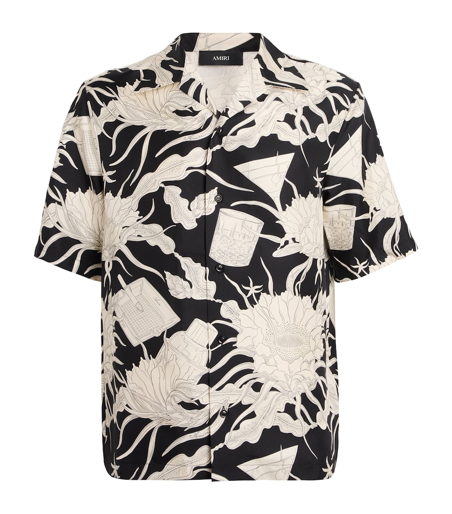 Silk Bowling Shirt BLACK Image 1