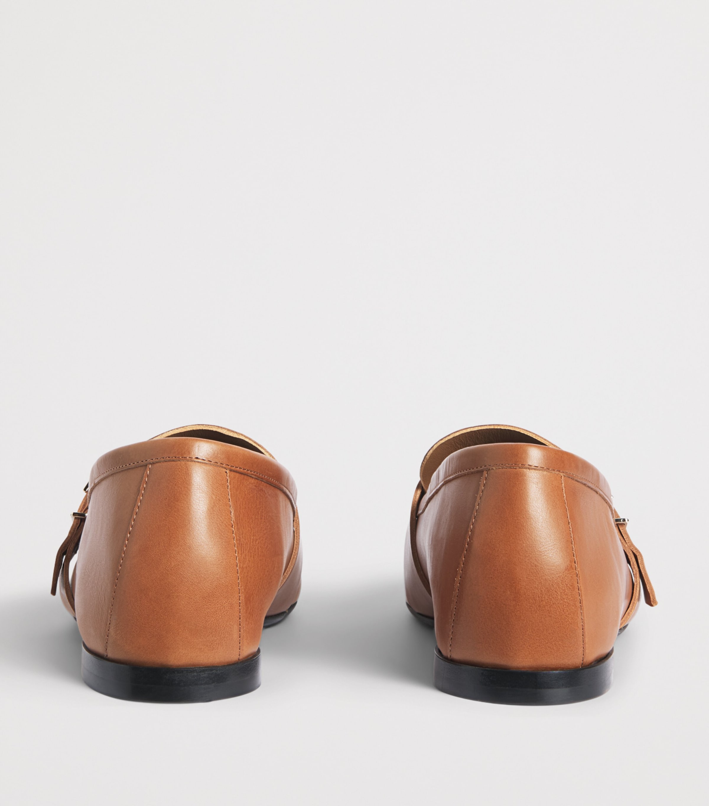 Max Mara Leather Fringe Loafers Amber Brown Image 5