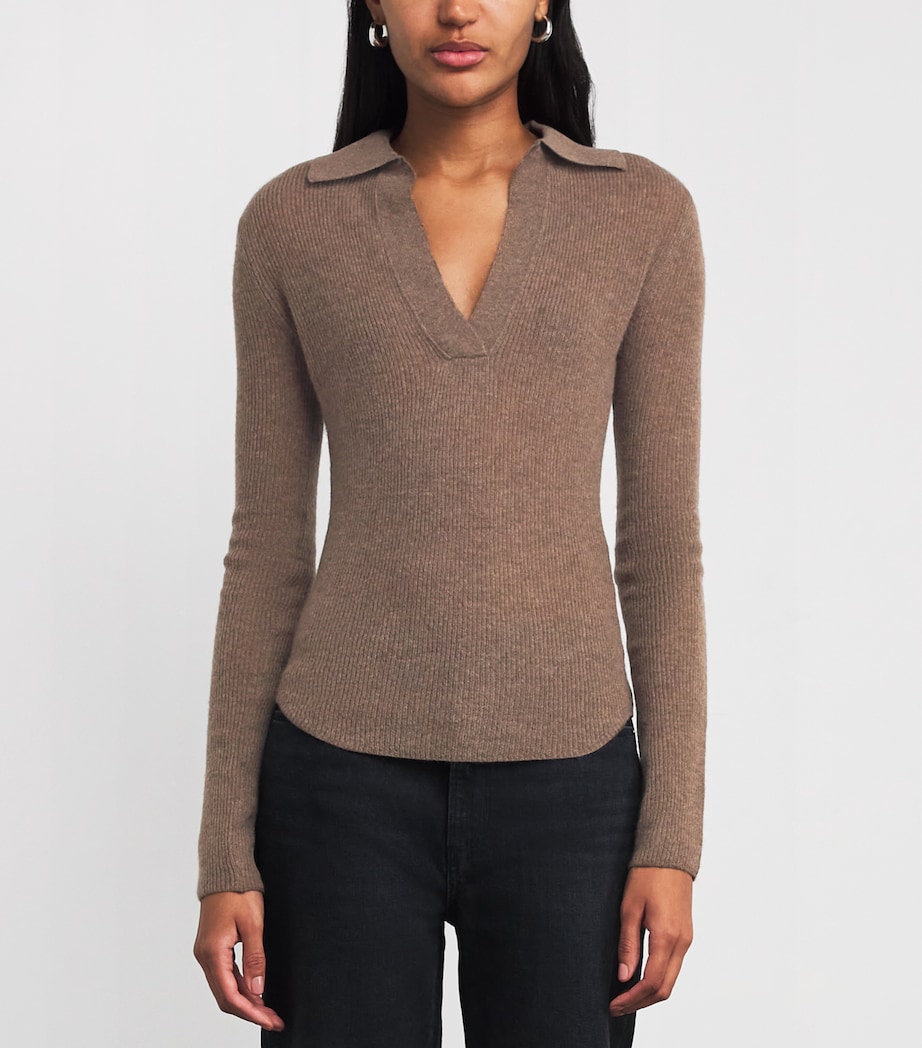 Wool-Cashmere Simone Polo Sweater 5131 MSHRM Image 3
