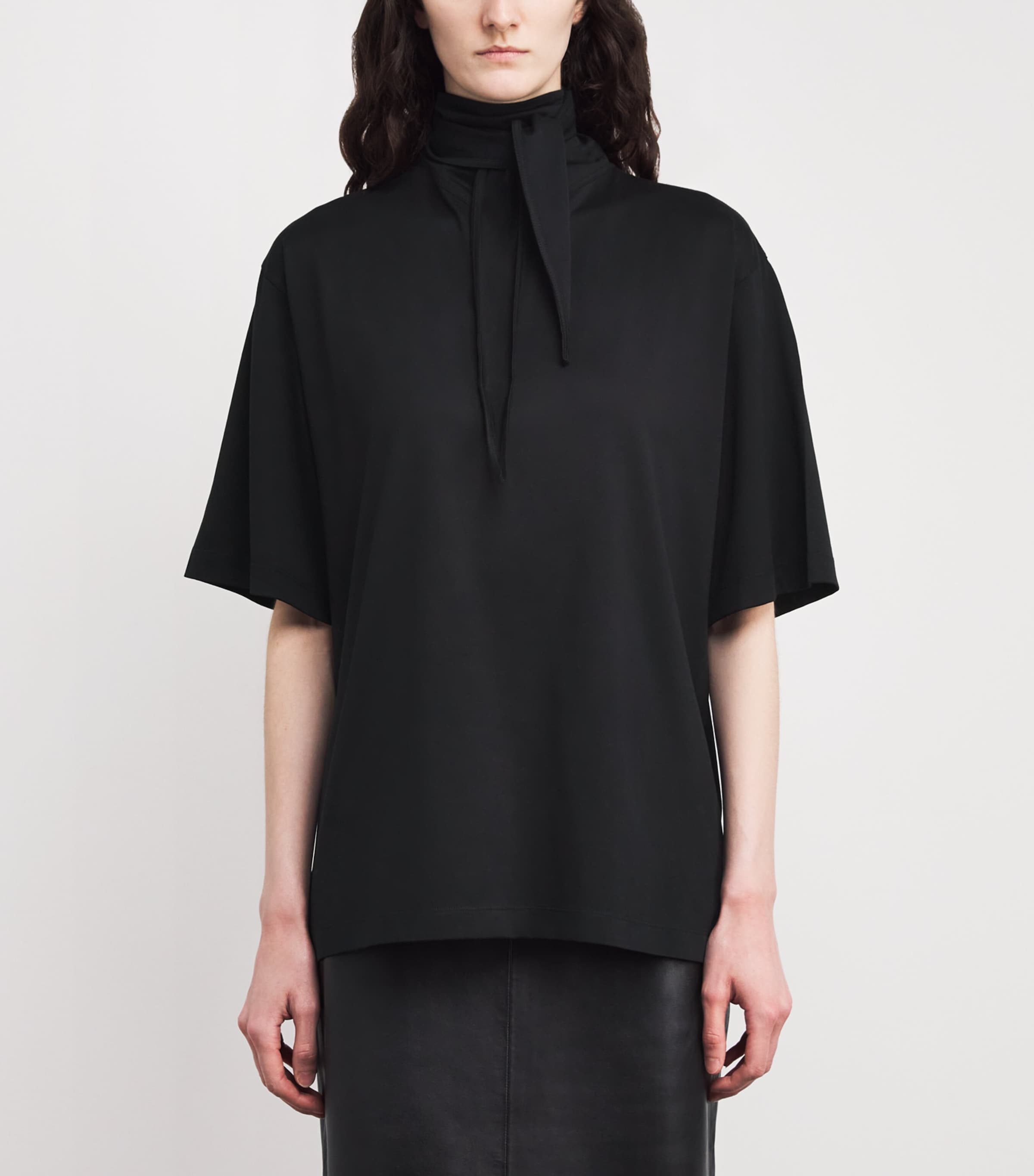 Cotton Foulard T-Shirt BK999 BLACK Image 3