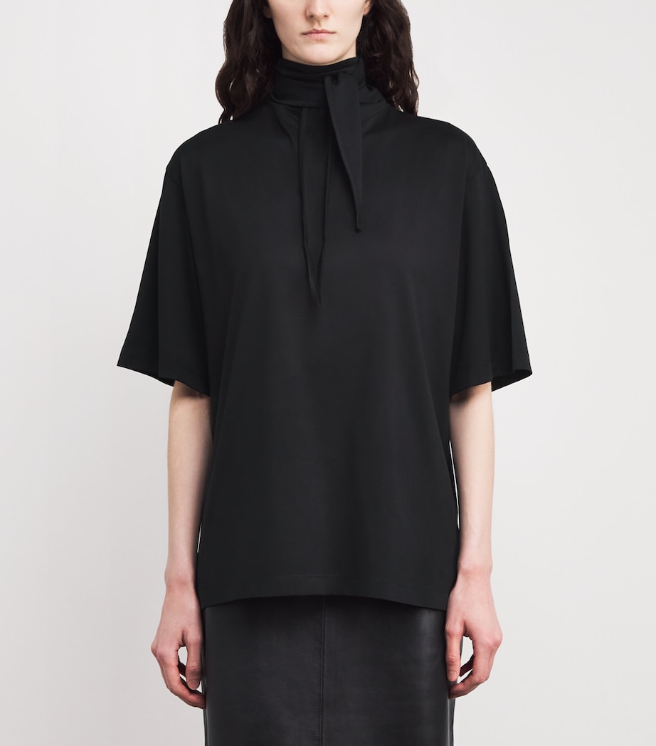 Cotton Foulard T-Shirt BK999 BLACK Image 3