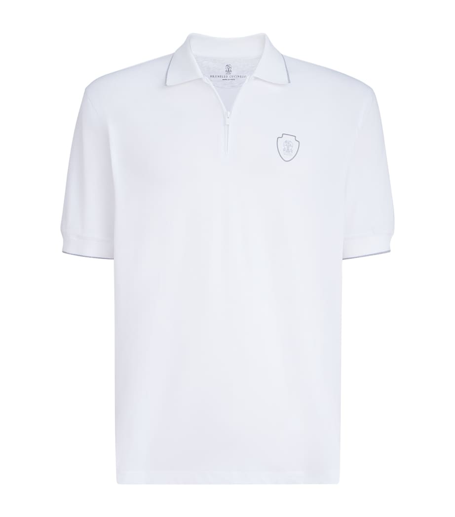 Brunello Cucinelli Mens Technical Zip-Up Polo Shirt Image 1
