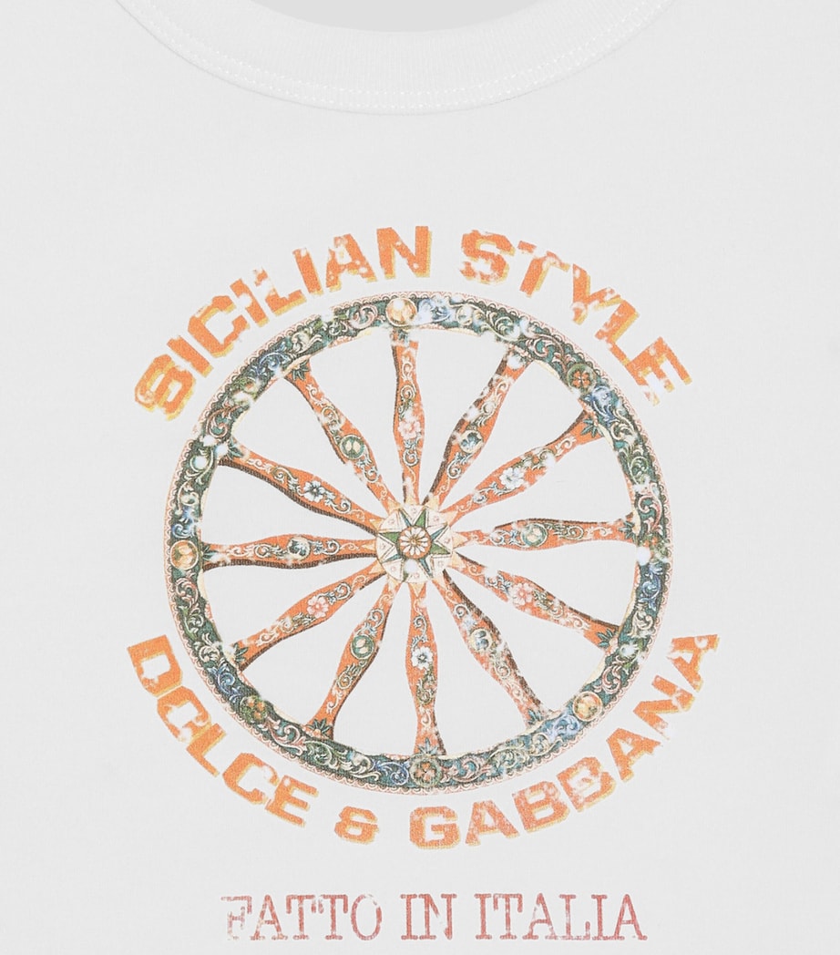 Dolce&Gabbana Womens Silk-Cotton Carretto Tank Top Ruote Carretto Image 3