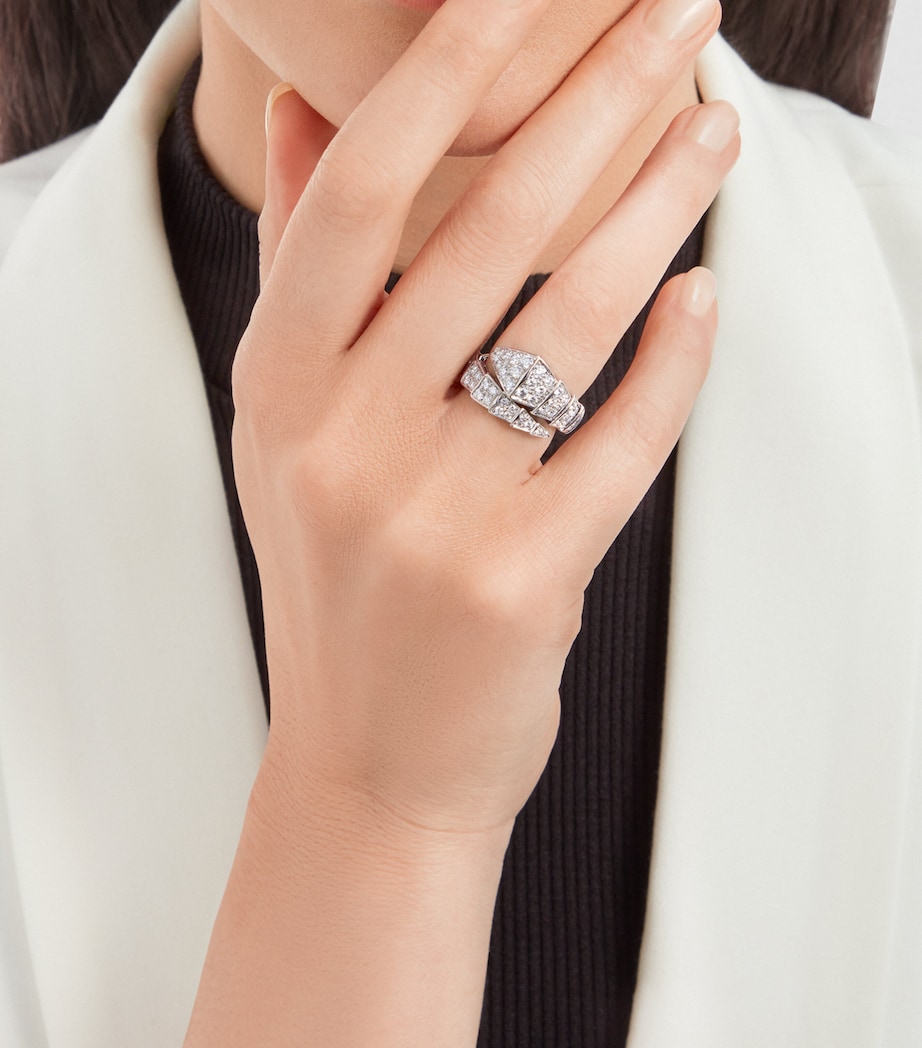 White Gold and Diamond Serpenti Viper Ring WHITE GOLD Image 3