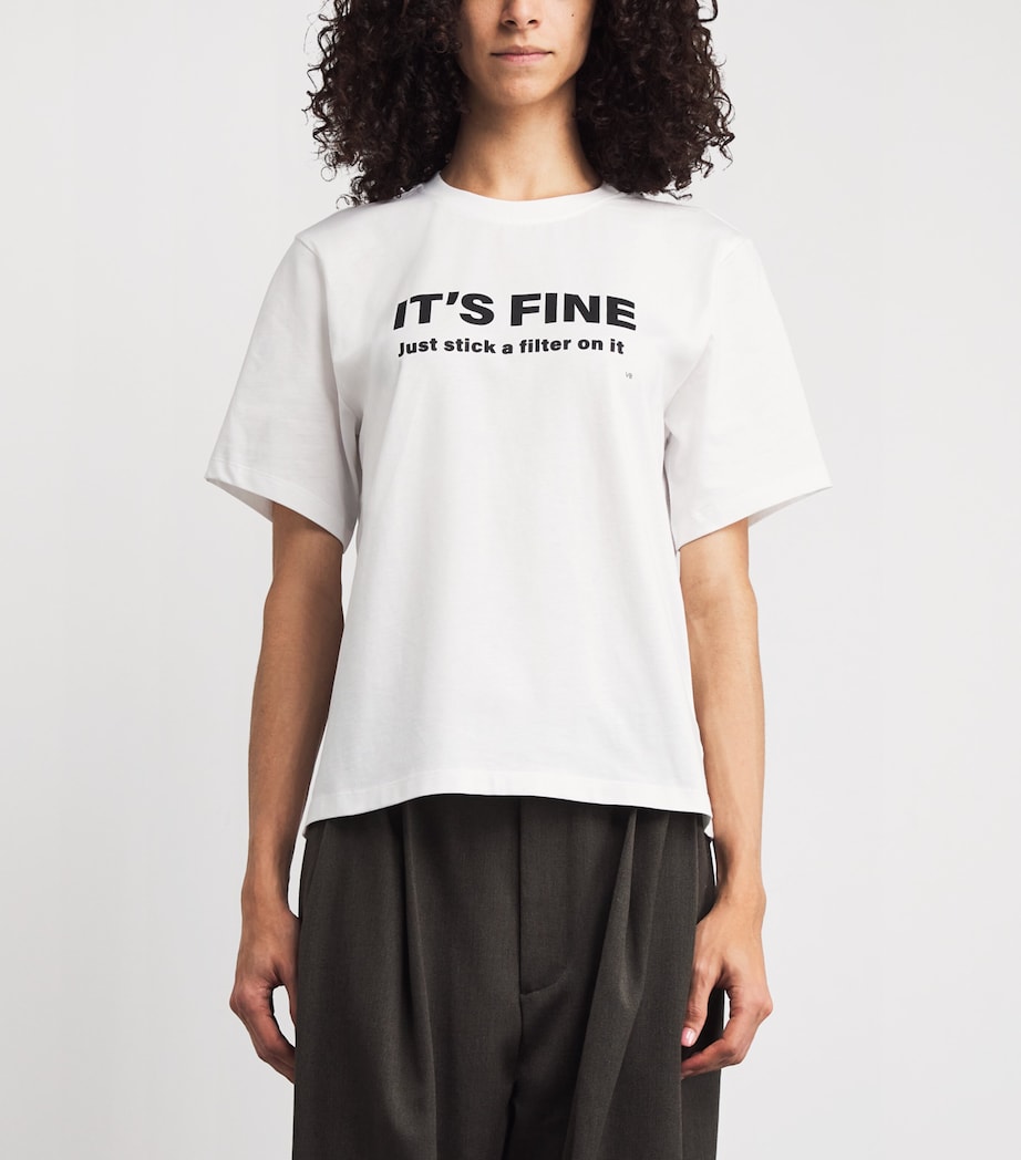 Organic Cotton Slogan T-Shirt 6 WHITE Image 3