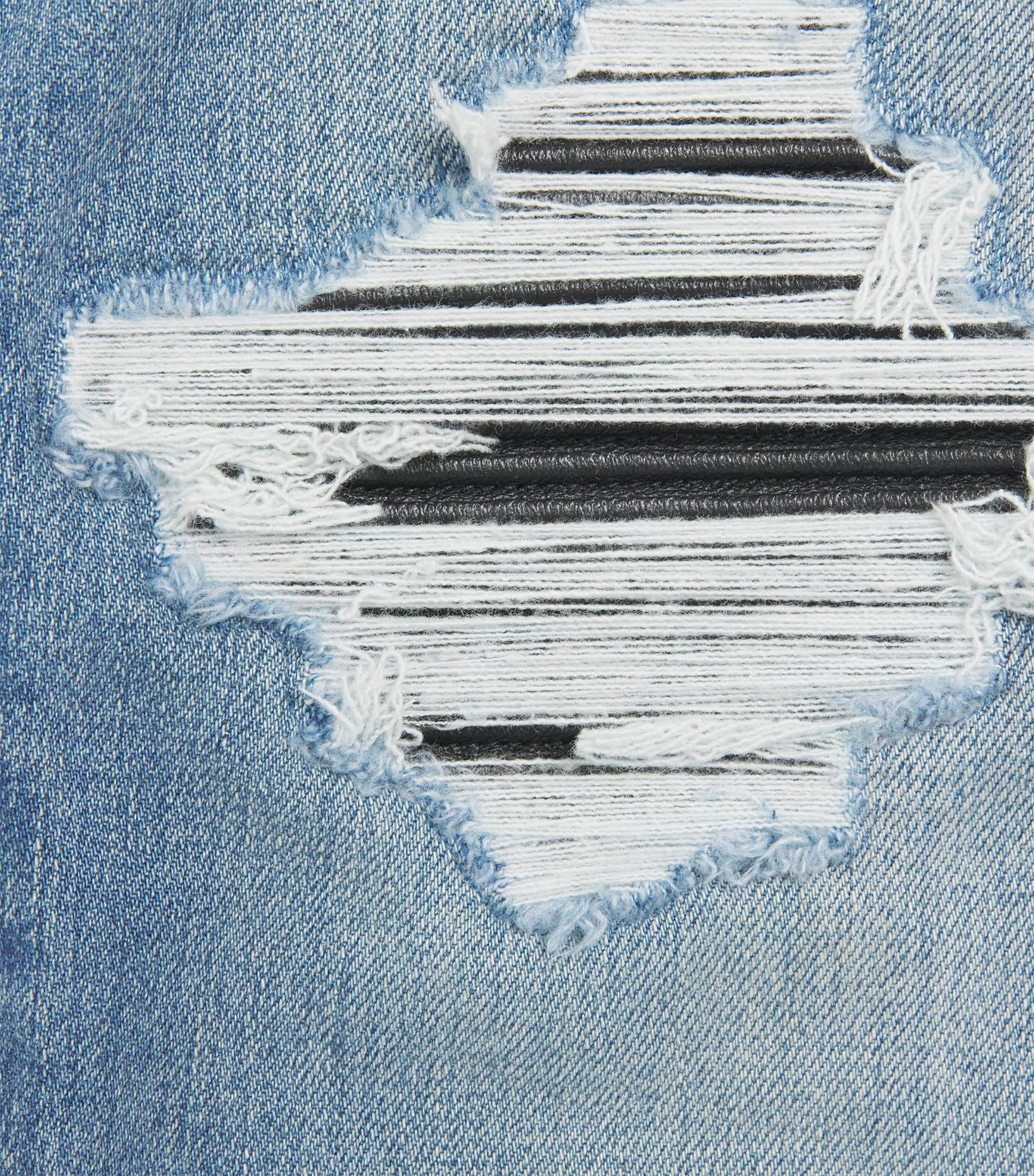 AMIRI Mens Ripped MX1 Skinny Jeans Dark Indigo Image 6