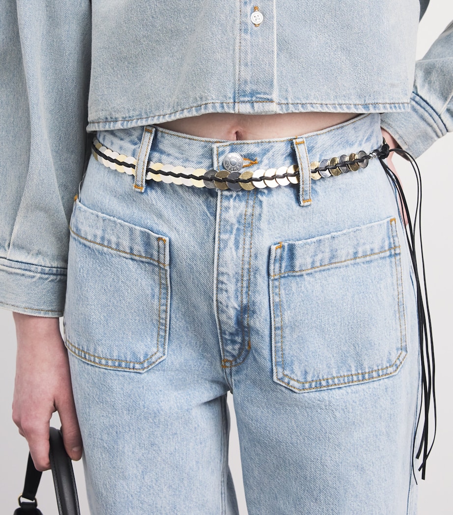 Sandro Paris Leather Jewellery Belt Silver Image 2