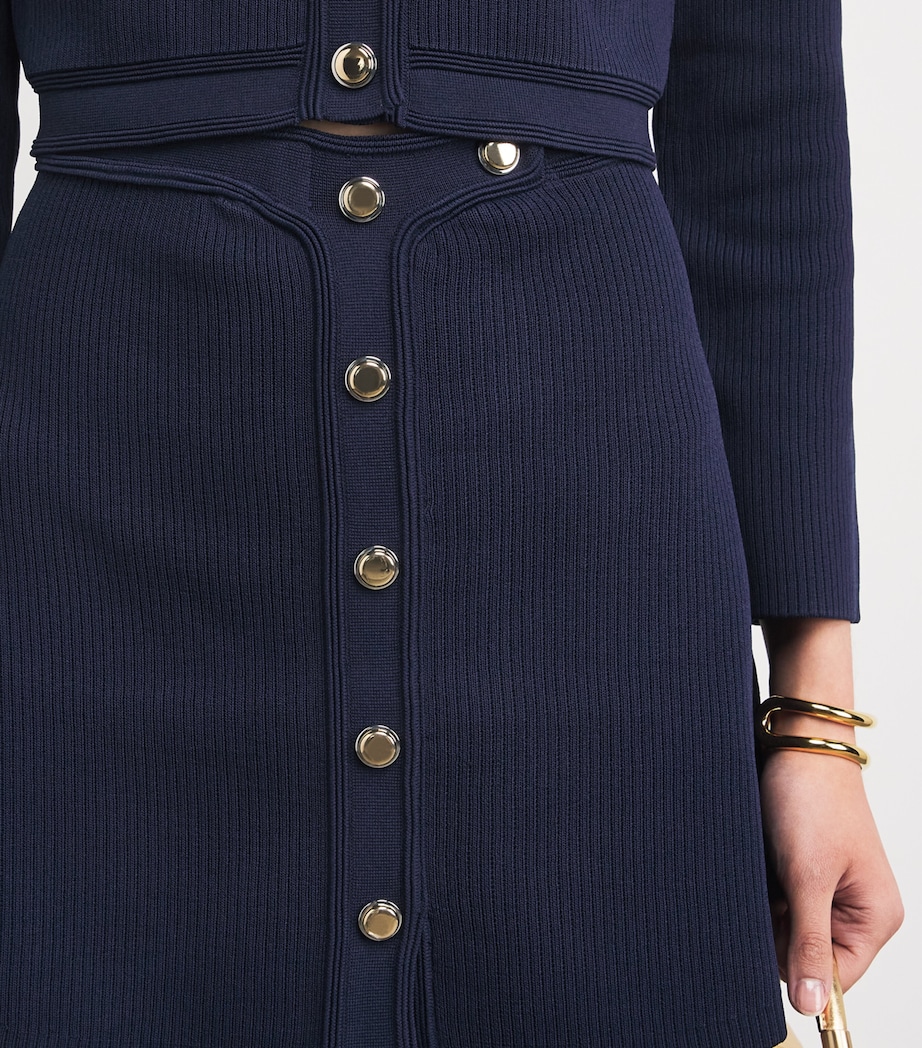 Rib-Knit Mini Skirt NAVY BLUE Image 6