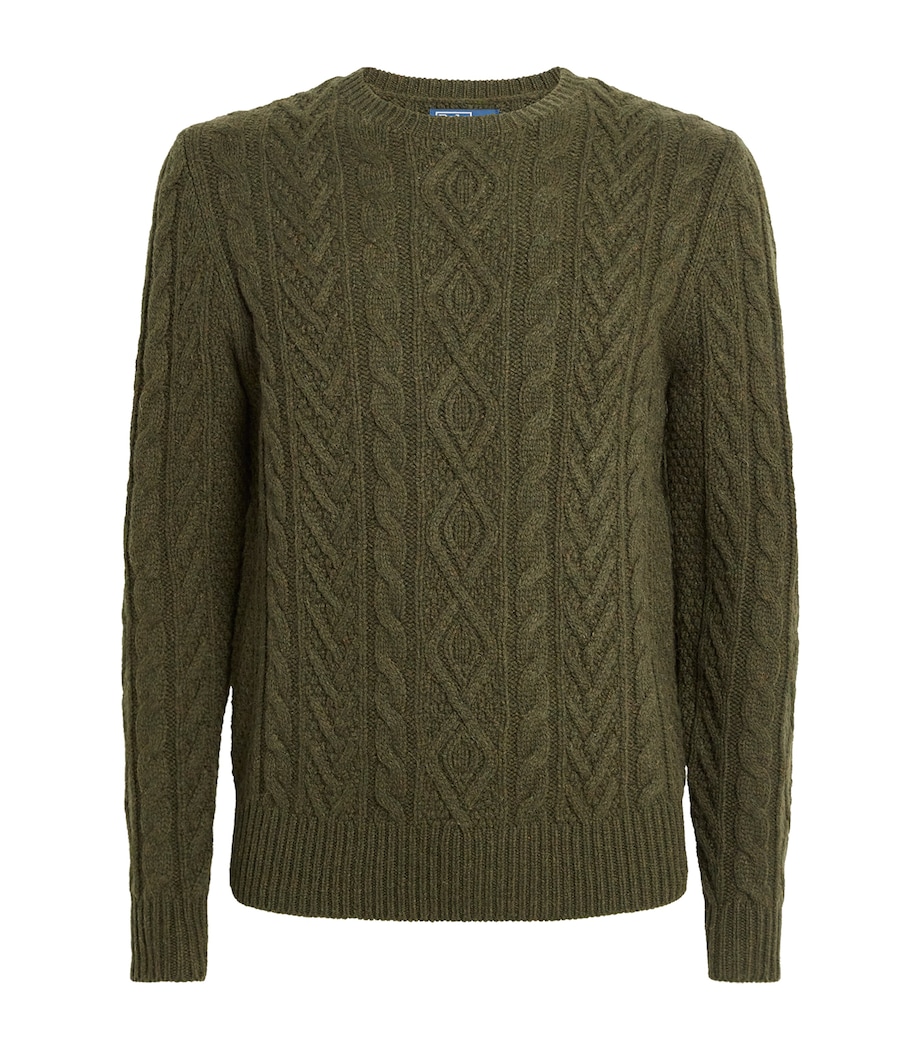 Wool-Alpaca Cable-Knit Sweater GREEN Image 1