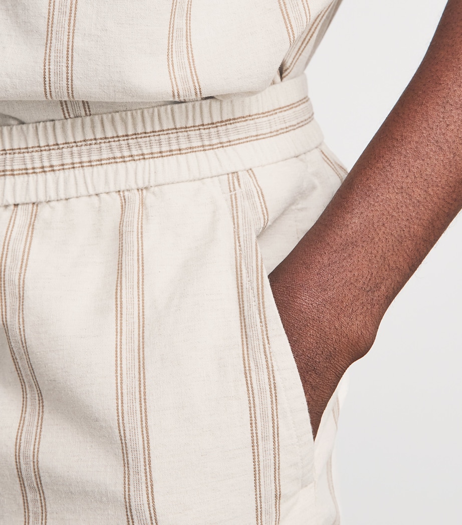 Vince Mens Cotton-Hemp Stripe Shorts Midland/smock White Image 3