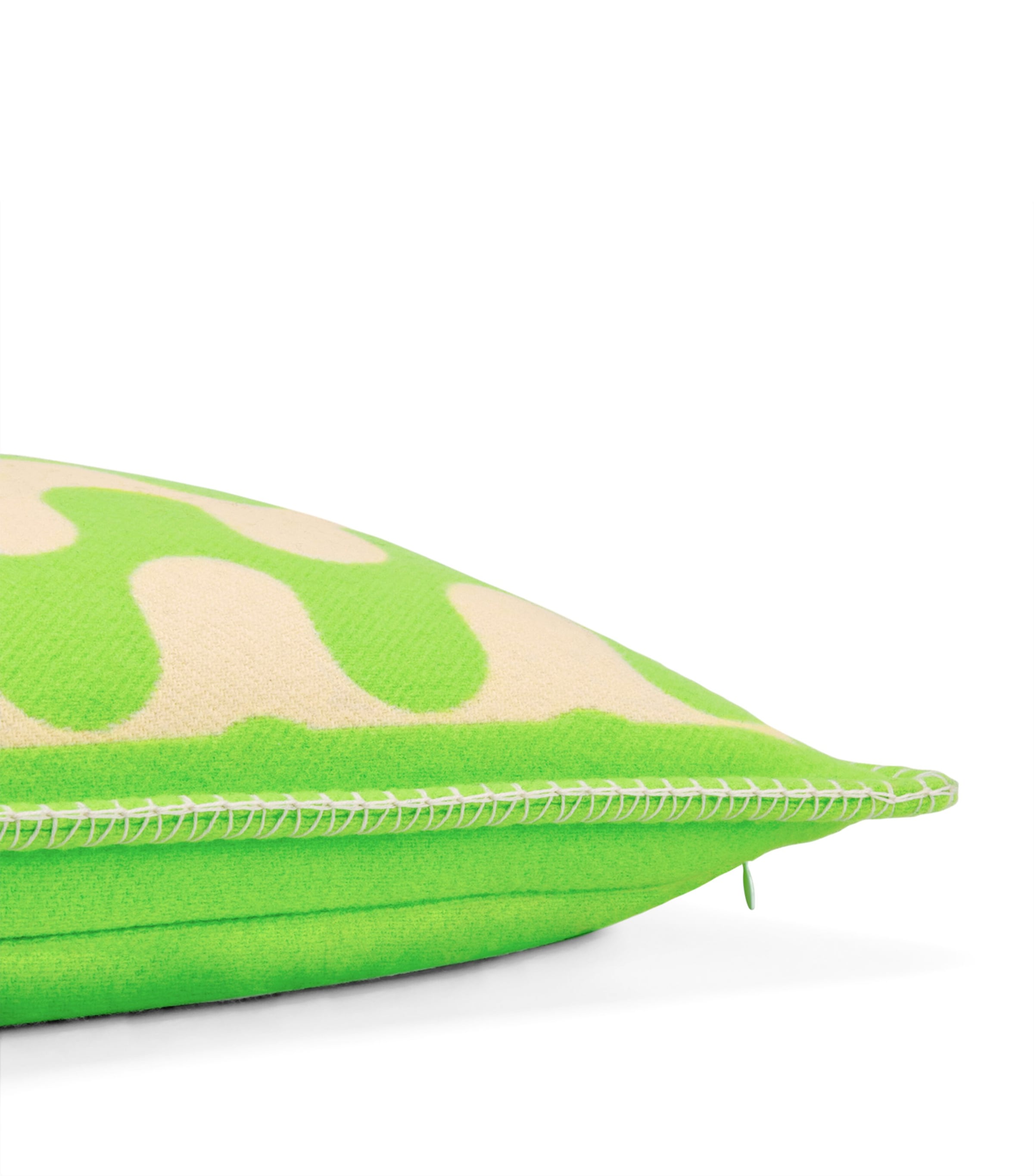 Wool Modernism 003 Cushion (50cm x 50cm) 6E40 - BRIGHT LIME/C Image 6