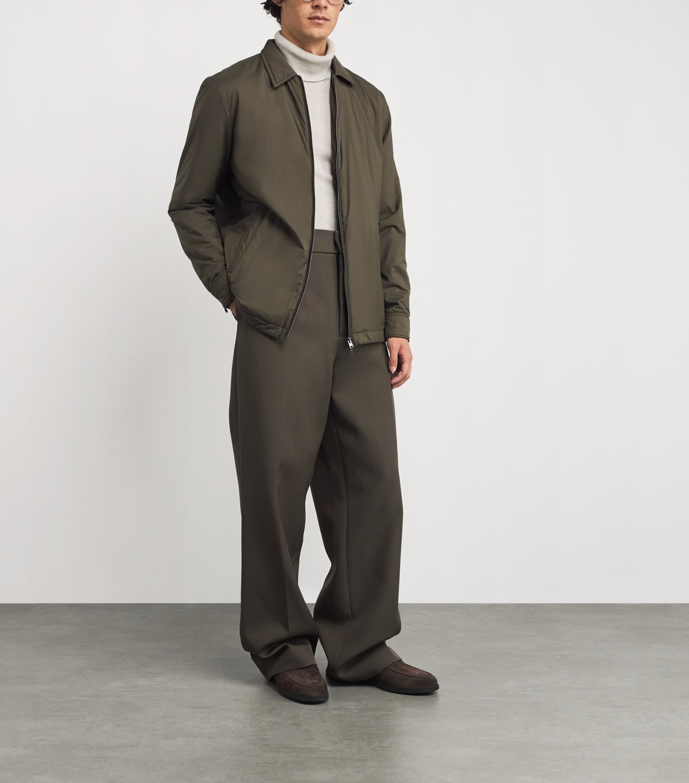 Water-Resistant Ecoage Bomber Jacket 7720 VERDE/ BEIGE Image 2