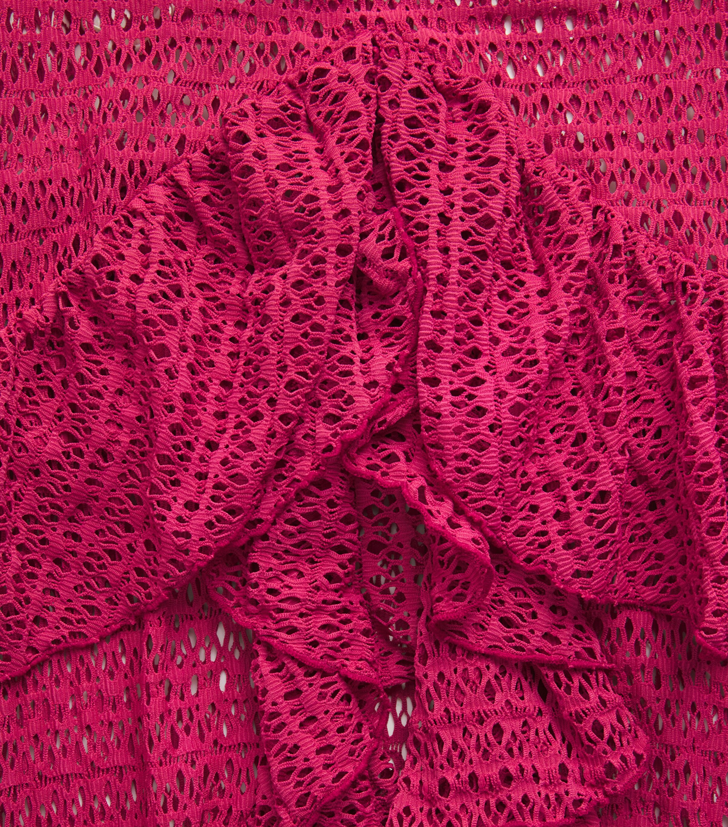 PatBO Womens Crochet Ruffle Maxi Skirt Magenta Image 6