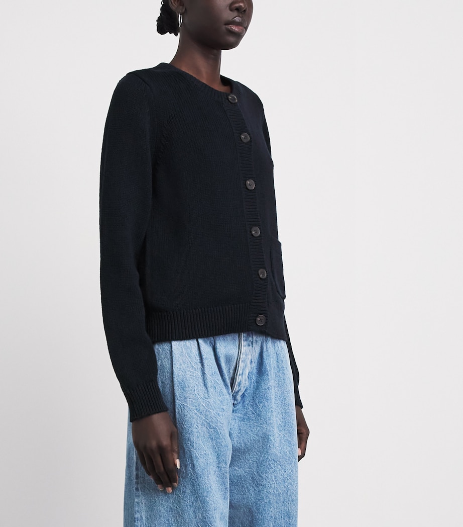 ME+EM Womens Cotton-Linen Boxy Cardigan Navy Image 4
