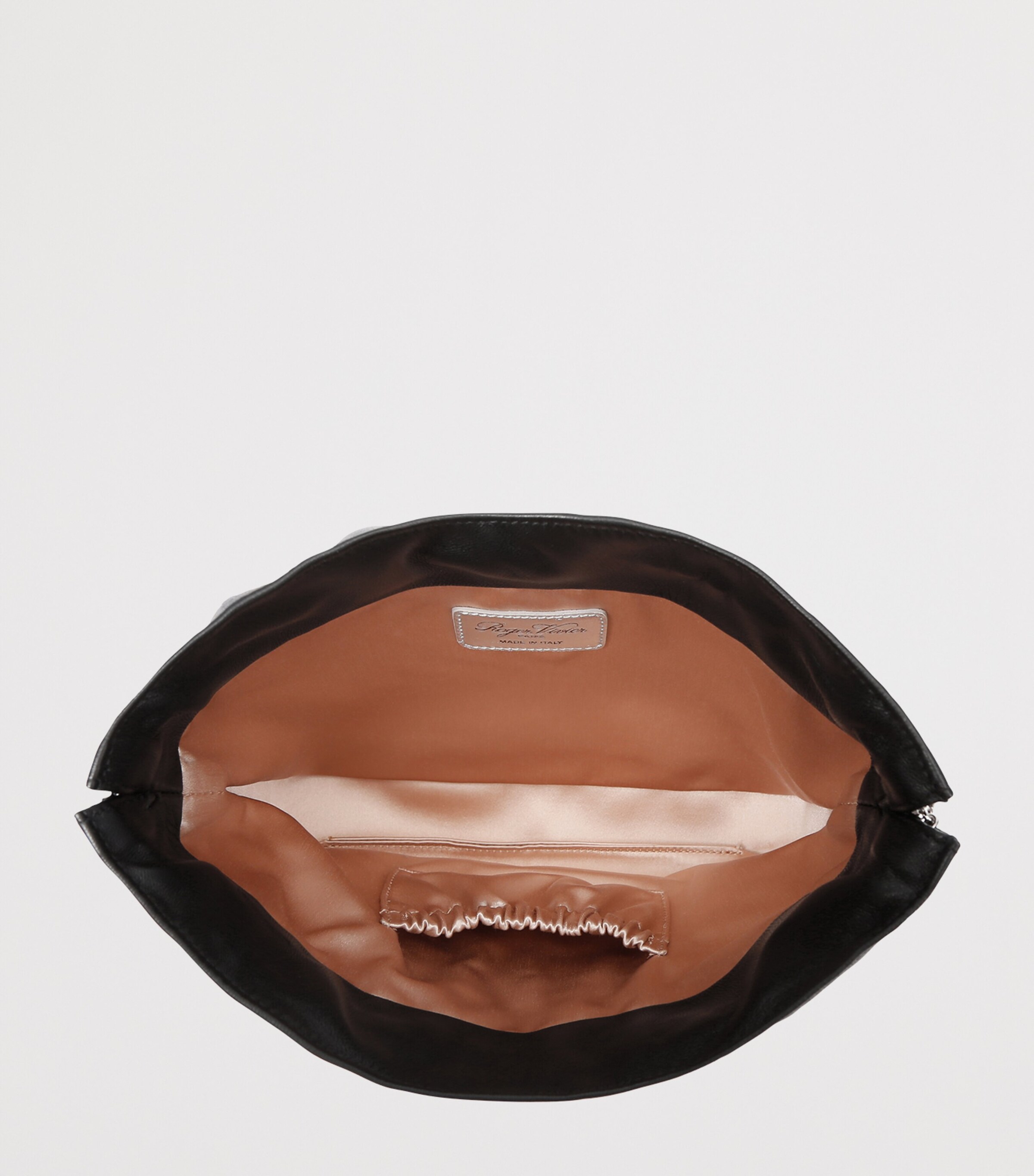 Roger Vivier Mini Leather Pilgrim Bucket Bag Black Image 2